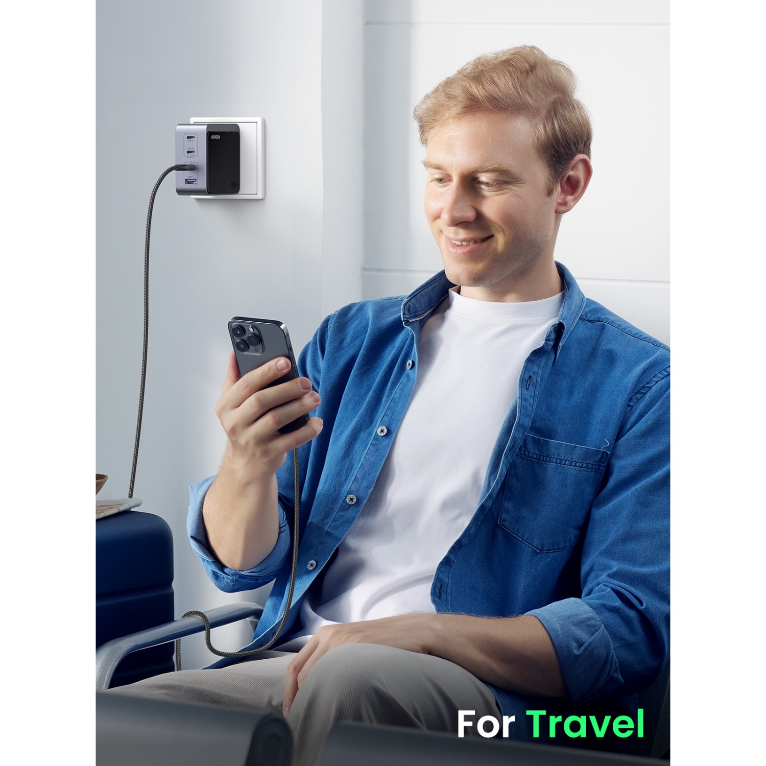 UGREEN Nexode 4 Port PD/USB Wall Charger 100W - Grey & Black - Image 10