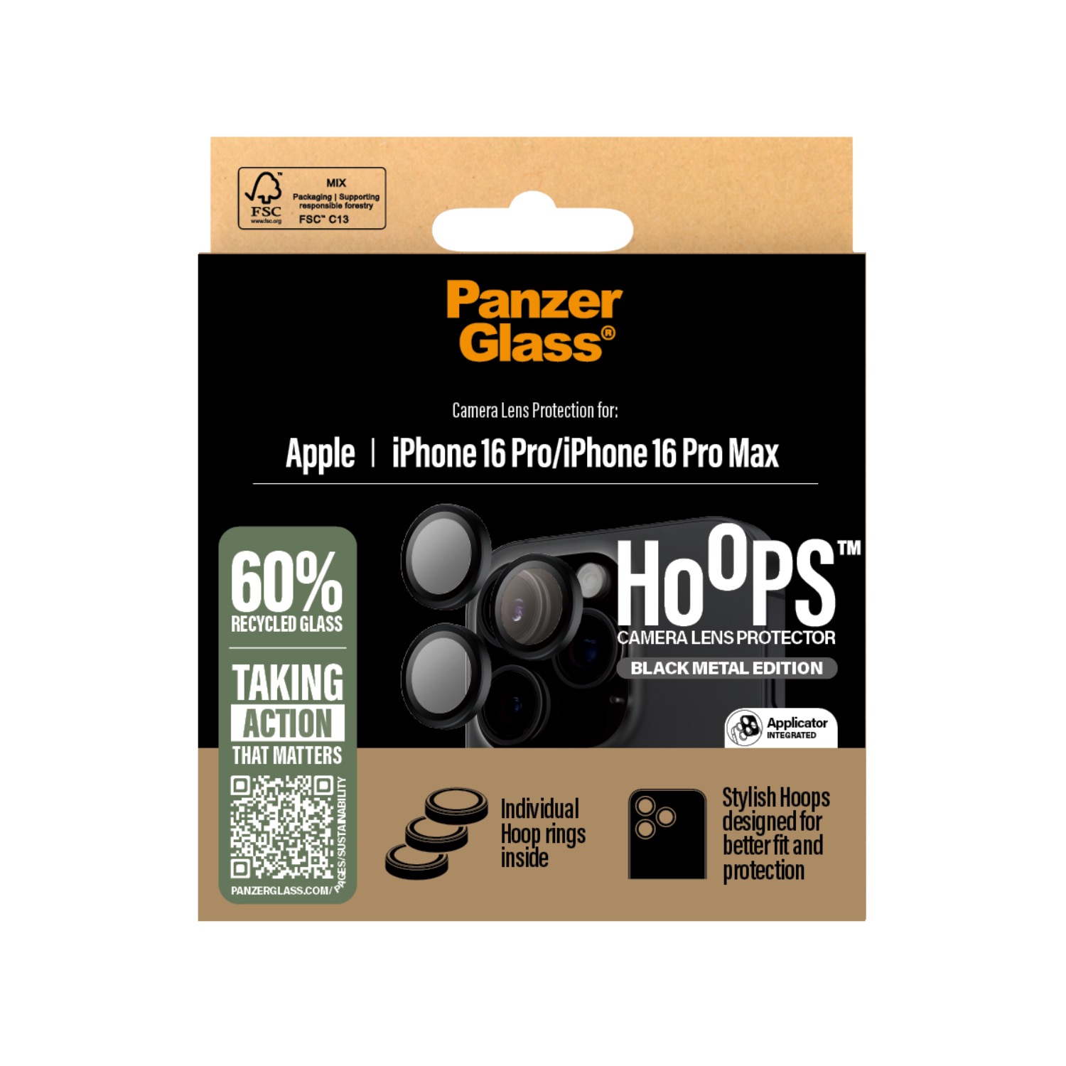 PanzerGlass Hoops Lens Screen Protector - Apple iPhone 16 Pro / iPhone 16 Pro Max - Black - Image 20