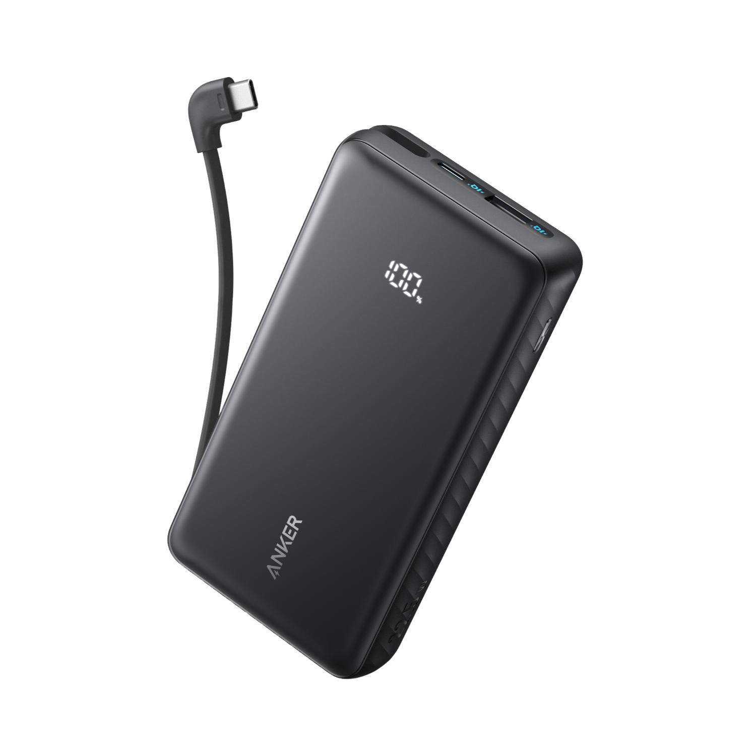 Anker Zolo Power Bank 20000mAh 22.5W With Built-In USB-C Cable - Black - Image 10