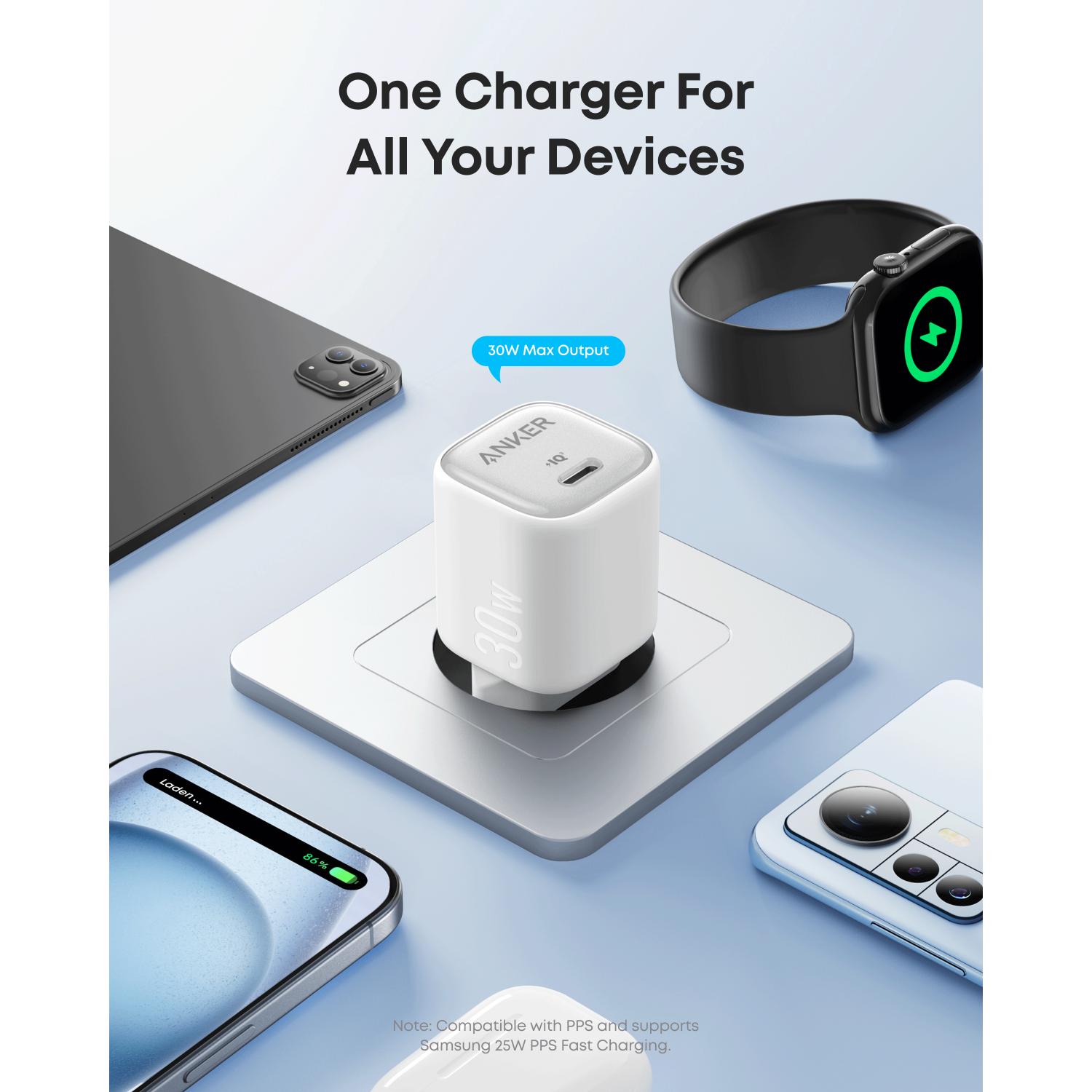 Anker Zolo 30W Compact USB C GaN Charger - White - Image 24