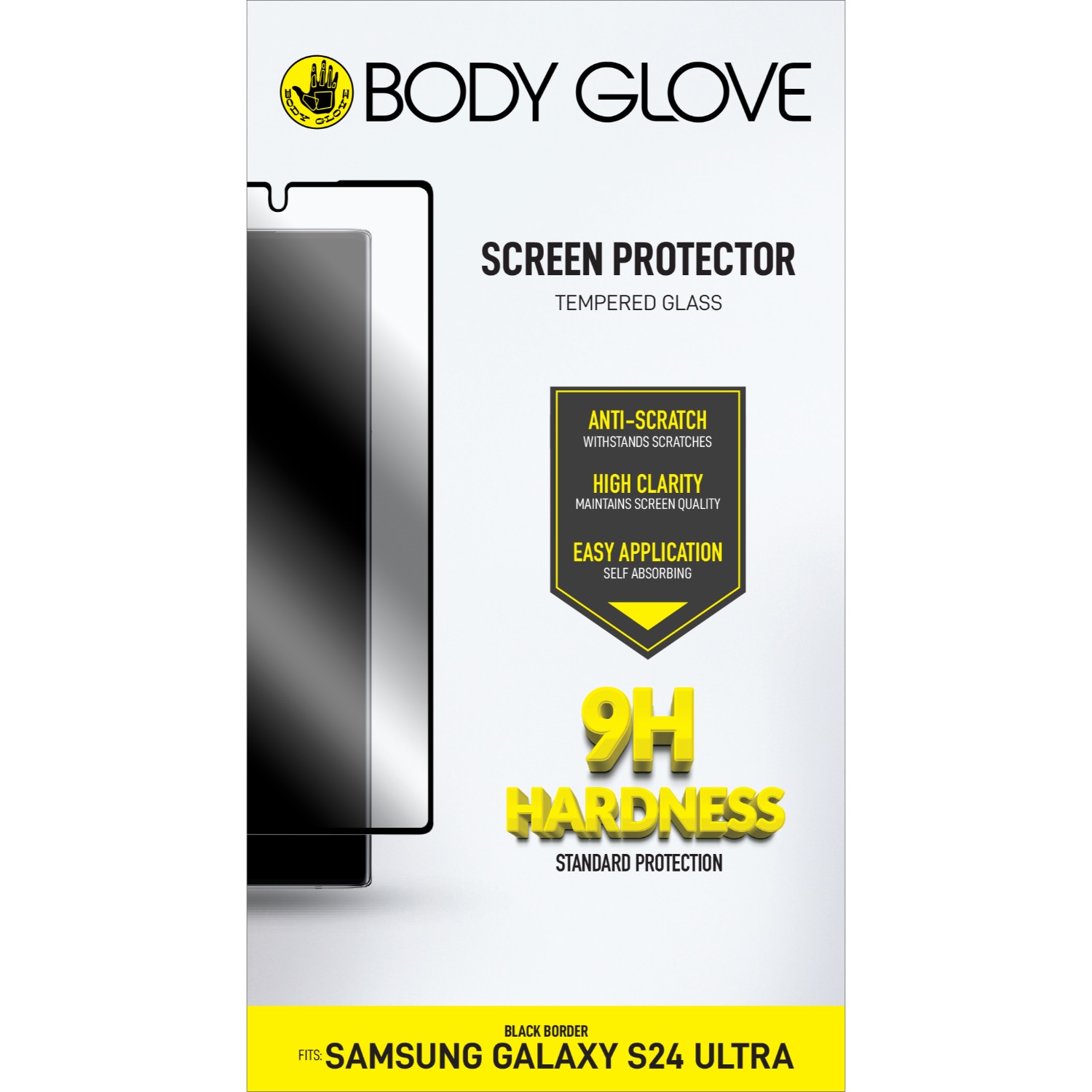 Body Glove Tempered Glass Screen Protector - Samsung Galaxy S24U - Black Border - Image 10