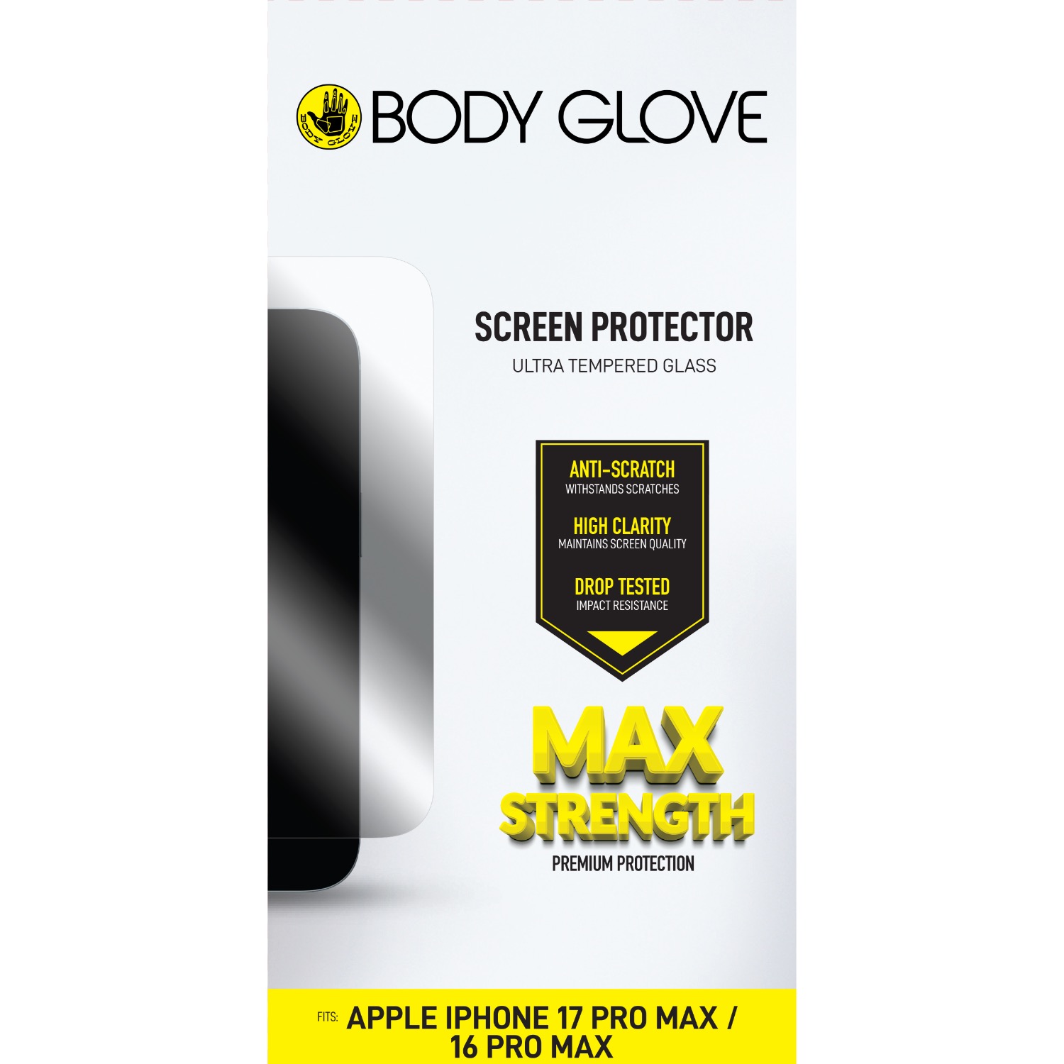 Body Glove Ultra Tempered Glass Screen Protector - Apple iPhone 17 Pro Max/16 Pro Max - Clear - Image 16