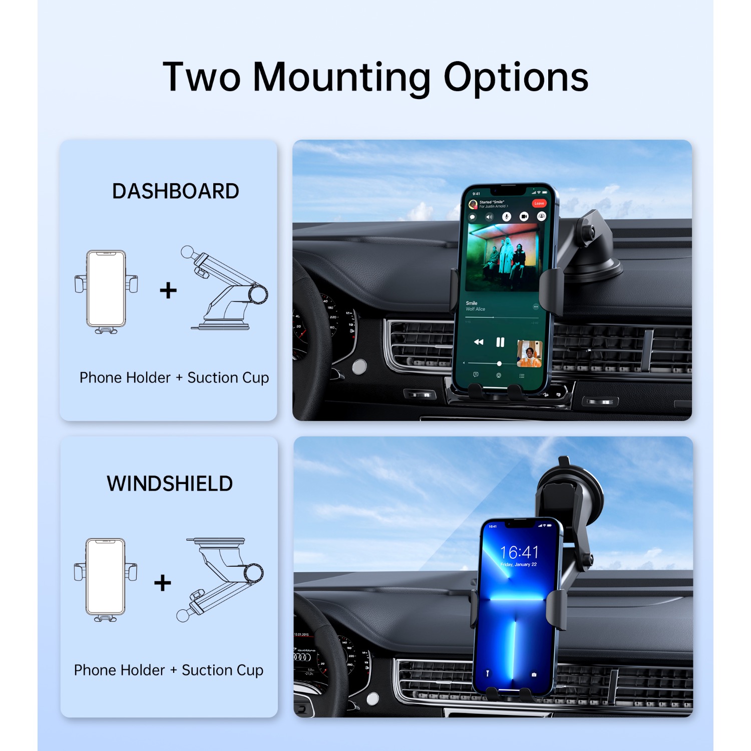Choetech Gravity Wireless Car Charger T203-F 15W - Black - Image 24