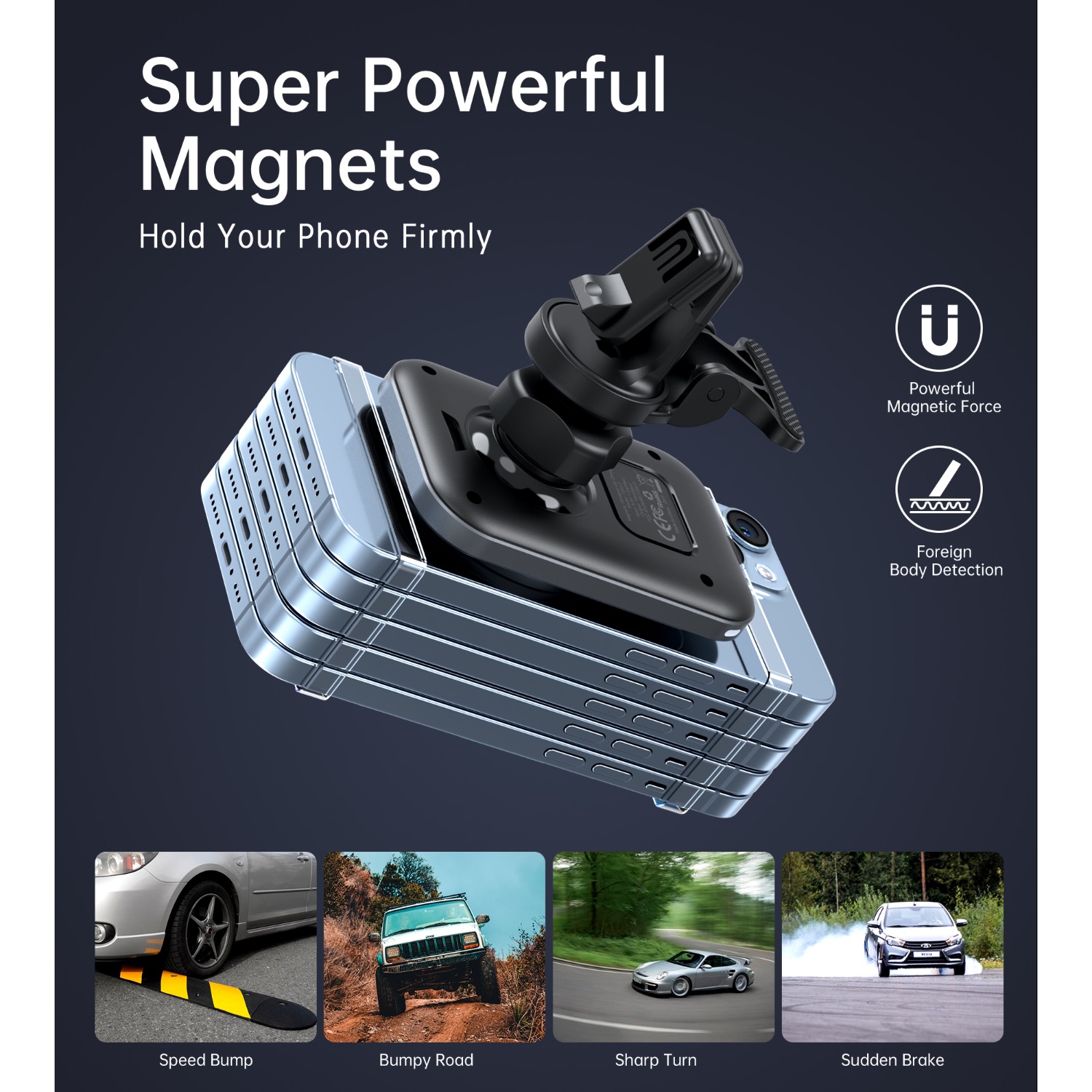 Choetech Magnetic Wireless Car Charger T206-F 15W - Black - Image 18