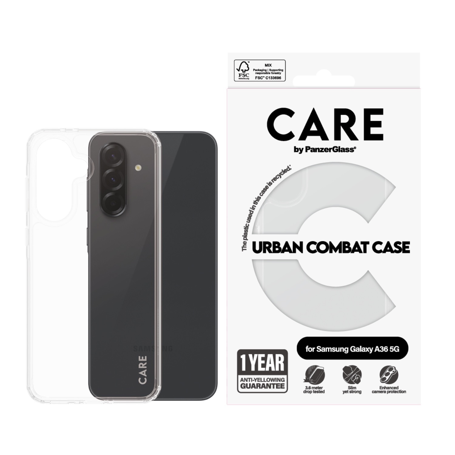 Care by PanzerGlass Urban Combat Case - Samsung Galaxy A36 – Clear - Image 7
