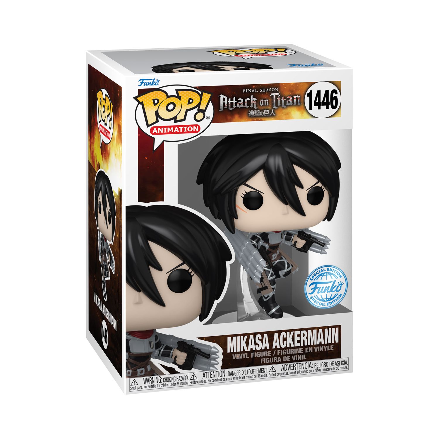 Funko Pop! Animation: Final Season Attack On Titan - Mikasa Ackermann With Thunder Spears (Special Edition)-(Metallic) - Image 3