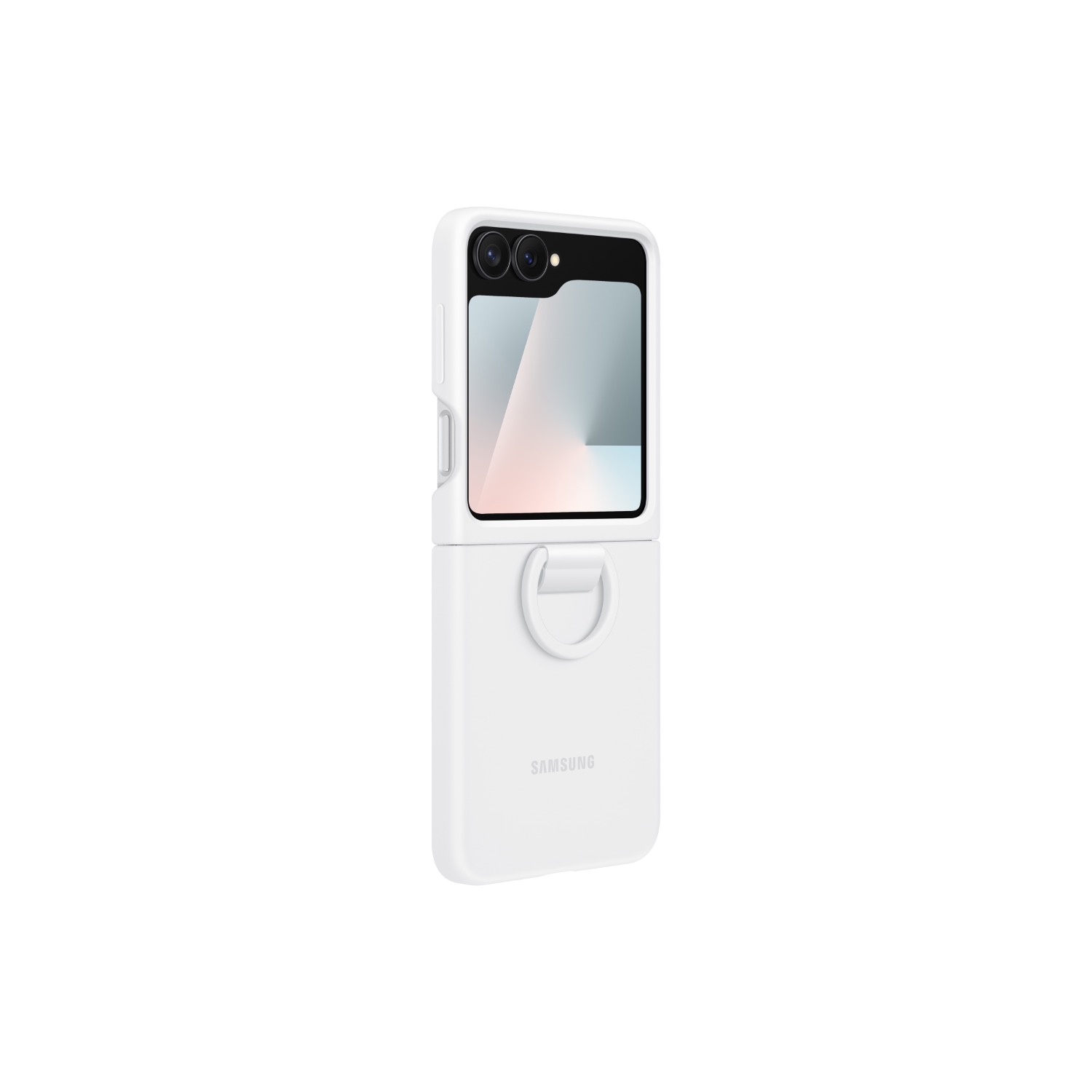 Samsung Silicone Cover With Ring - Samsung Galaxy Z Flip7 FE / Flip6 - White - Image 9