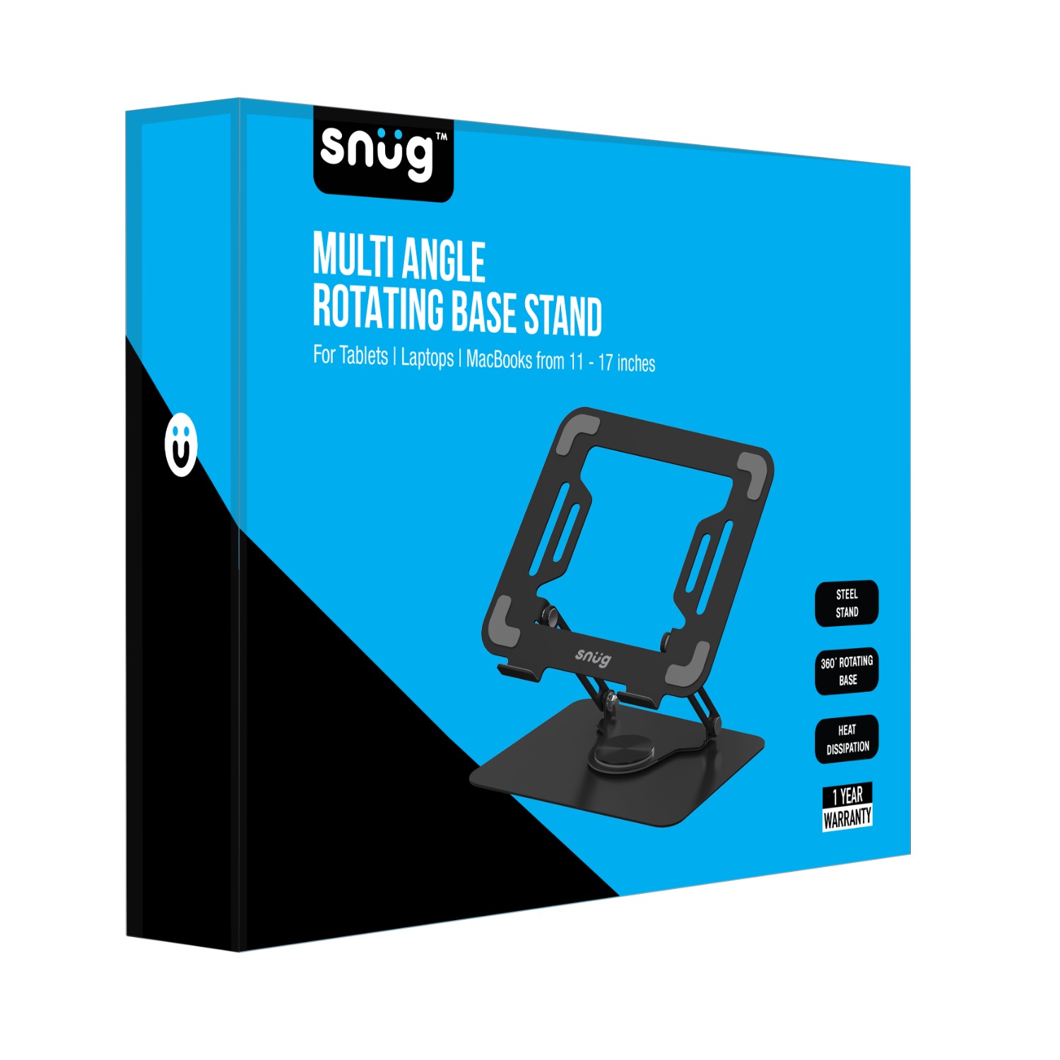 Snug Multi Angle Rotating Base Laptop Stand - Black - Image 16