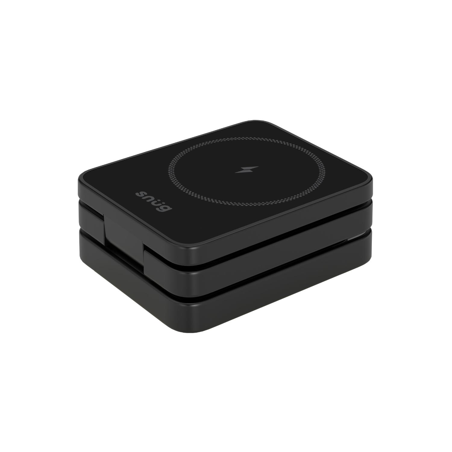 Snug 3-In-1 Magnetic Wireless Travel Charger 15W - Black - Image 17