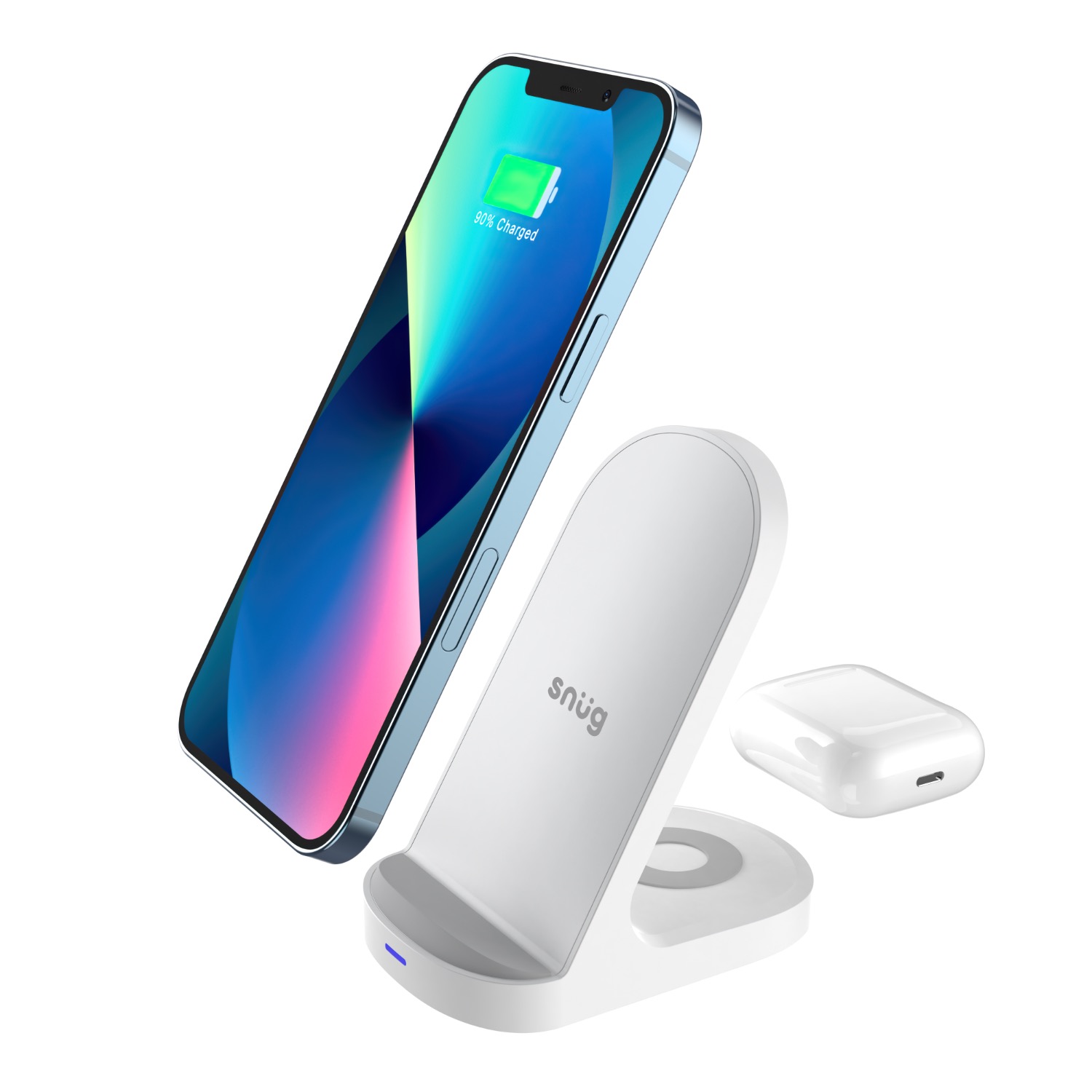 Snug Wireless 2-In-1 Stand Charger 15W - White - Image 15