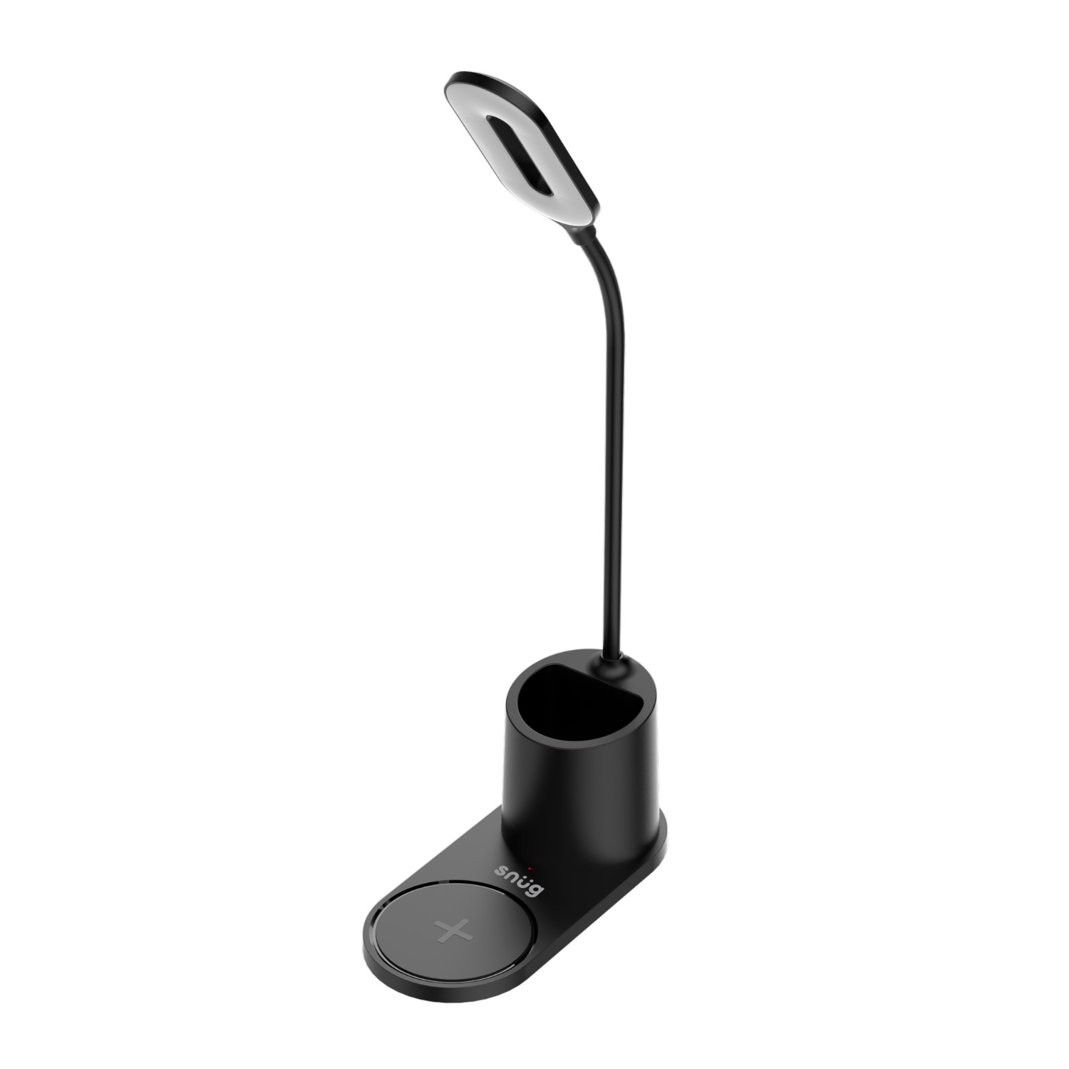 Snug LED Wireless Charger Pad With Pen Holder 15W - Black - Image 25