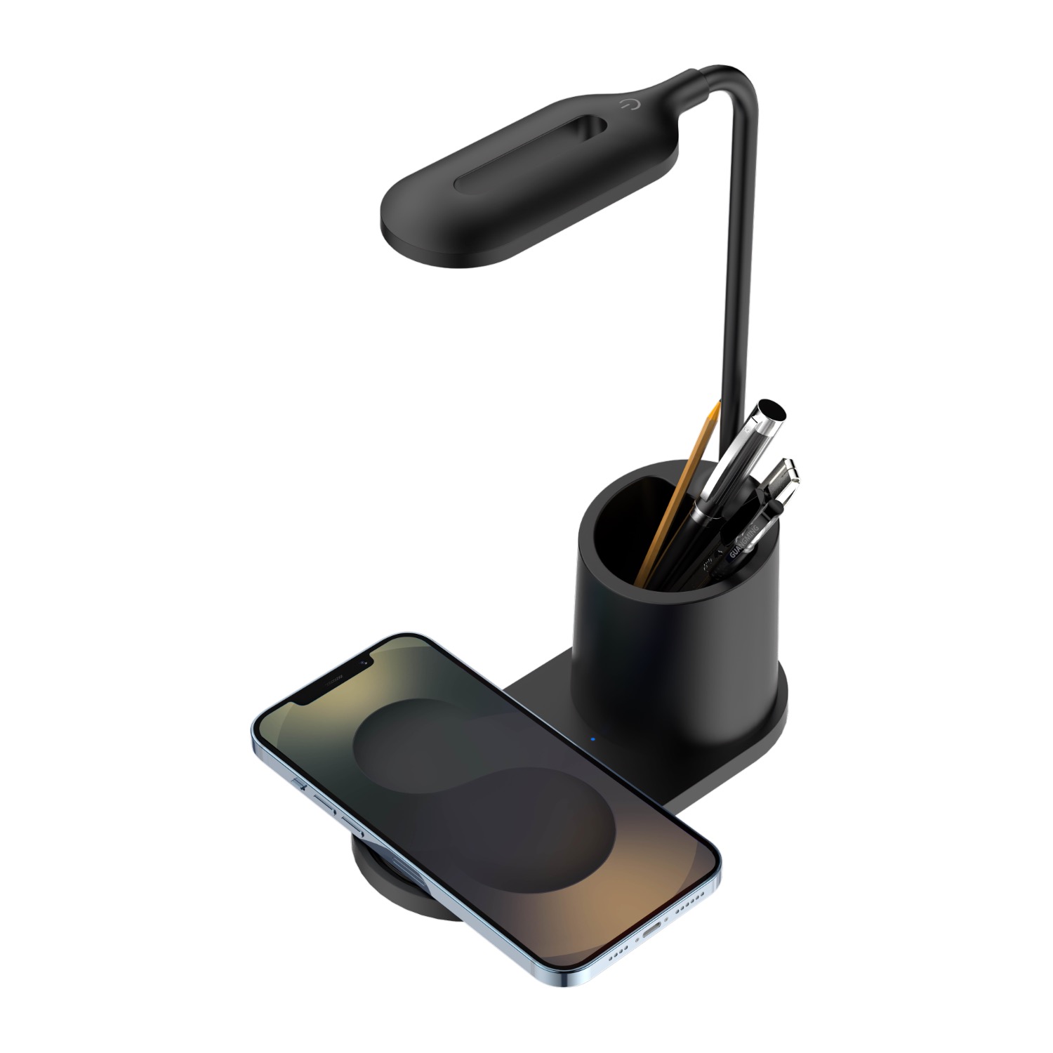 Snug LED Wireless Charger Pad With Pen Holder 15W - Black - Image 23