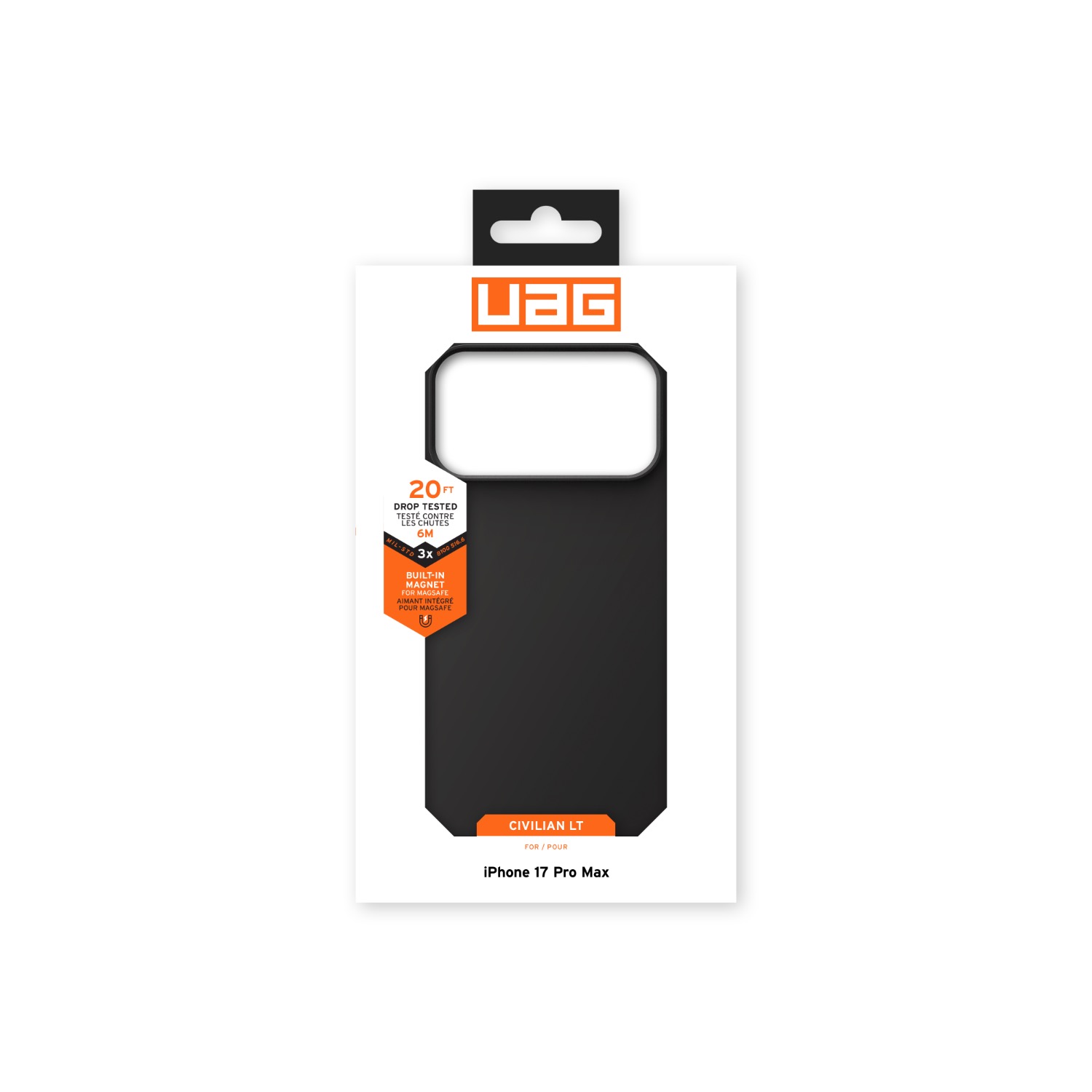 UAG Civilian LT Magsafe Case - Apple iPhone 17 Pro Max - Black - Image 43