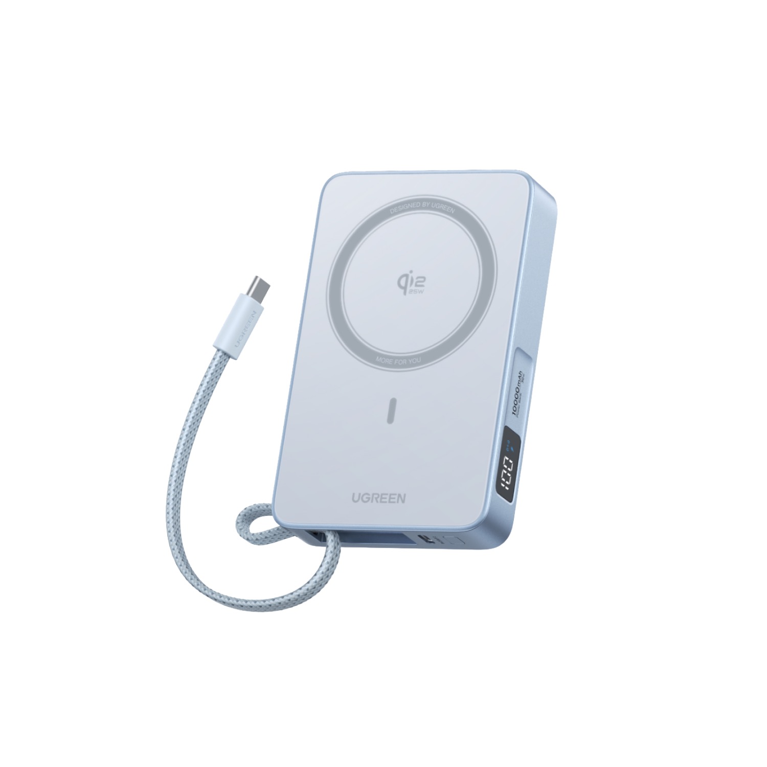 UGREEN Magnetic Wireless Power Bank With Built-in Cable 10000mAh - Blue - Image 35