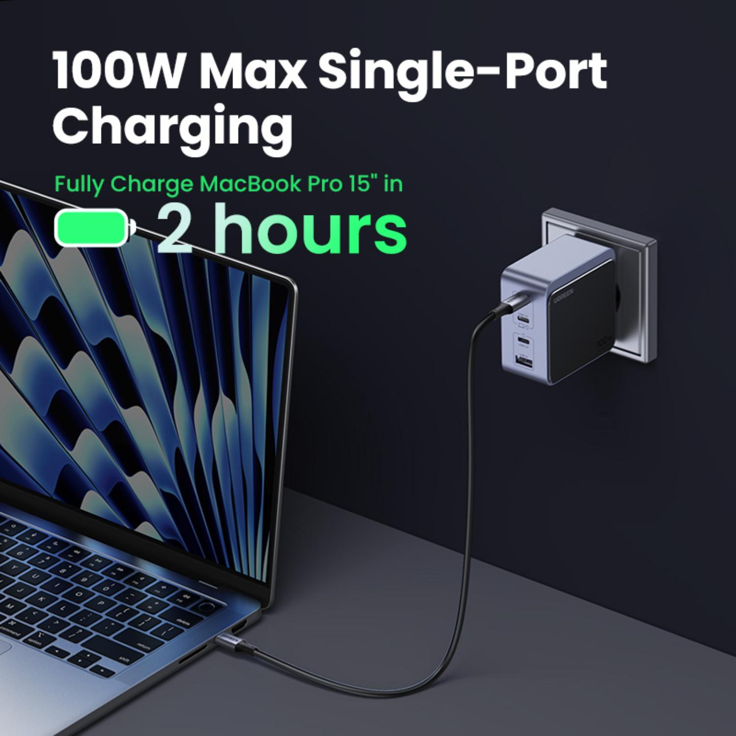 UGREEN Nexode 4 Port PD/USB Wall Charger 100W - Grey & Black - Image 27