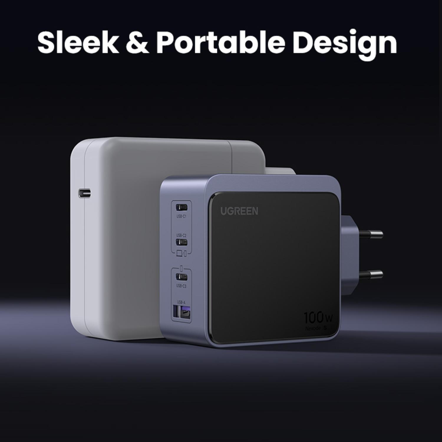 UGREEN Nexode 4 Port PD/USB Wall Charger 100W - Grey & Black - Image 28