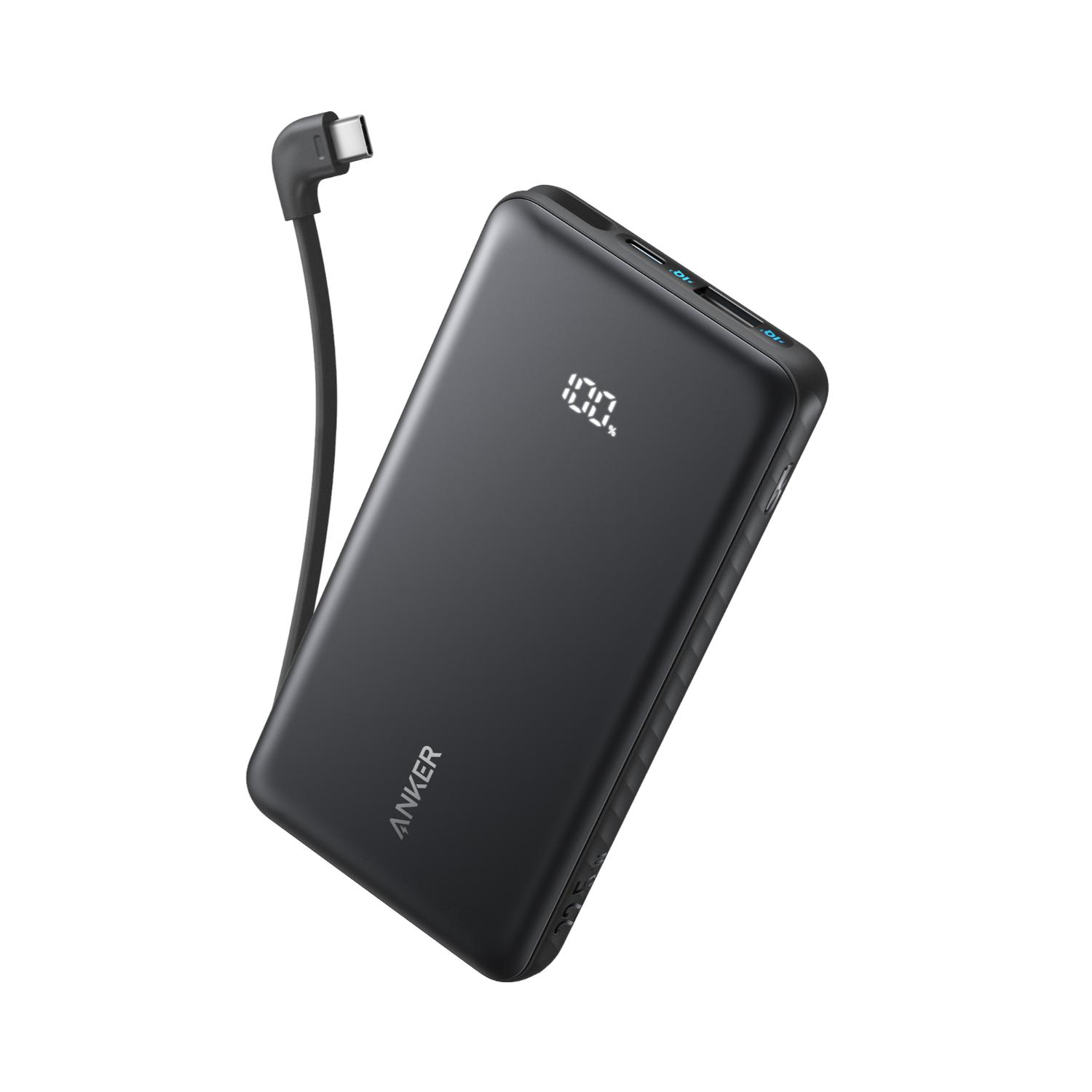 Anker Zolo Power Bank 10000mAh 22.5W With Built-In USB-C Cable - Black - Image 25