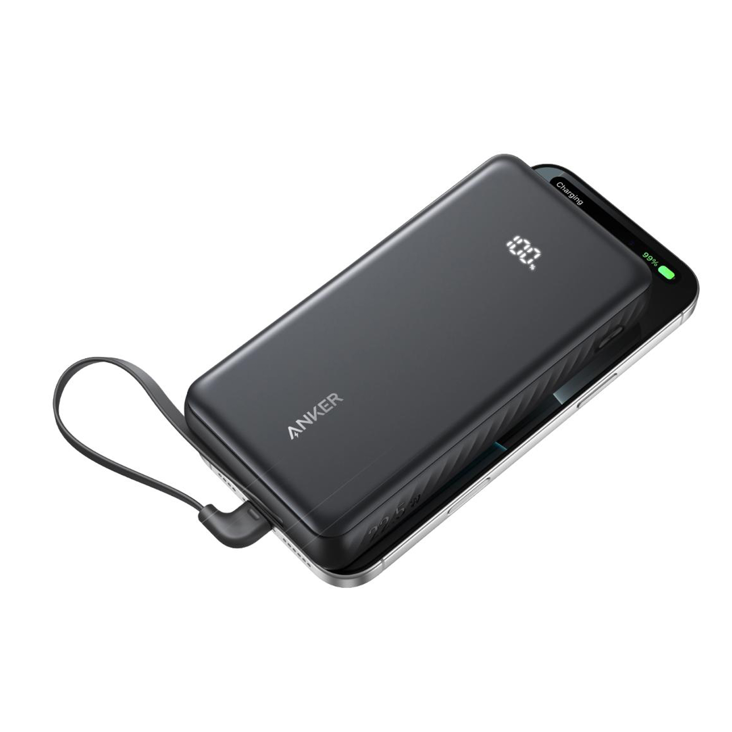 Anker Zolo Power Bank 20000mAh 22.5W With Built-In USB-C Cable - Black - Image 21