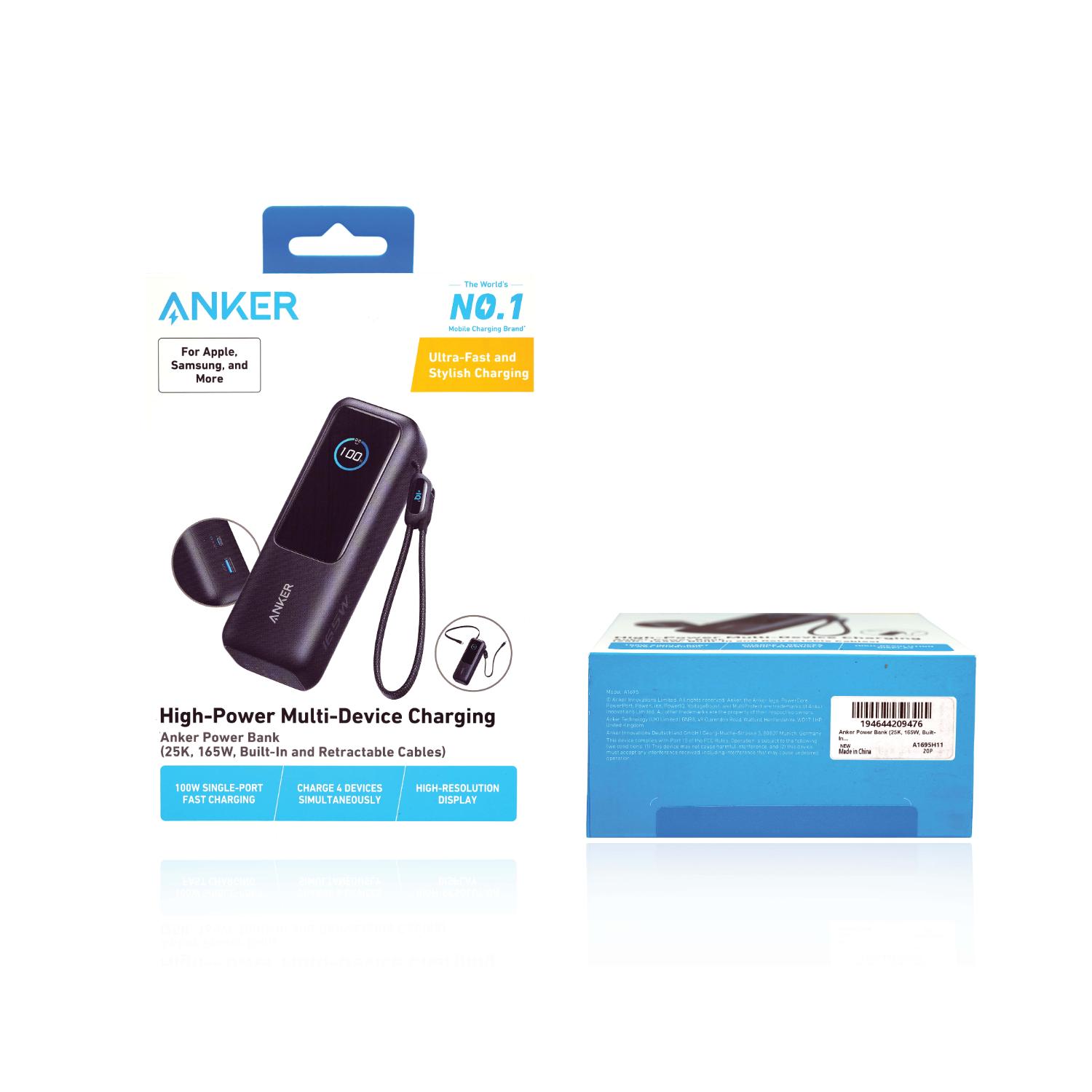 Anker Laptop Power Bank With Retractable Cables 20000mAh 165W - Dark Grey - Image 35