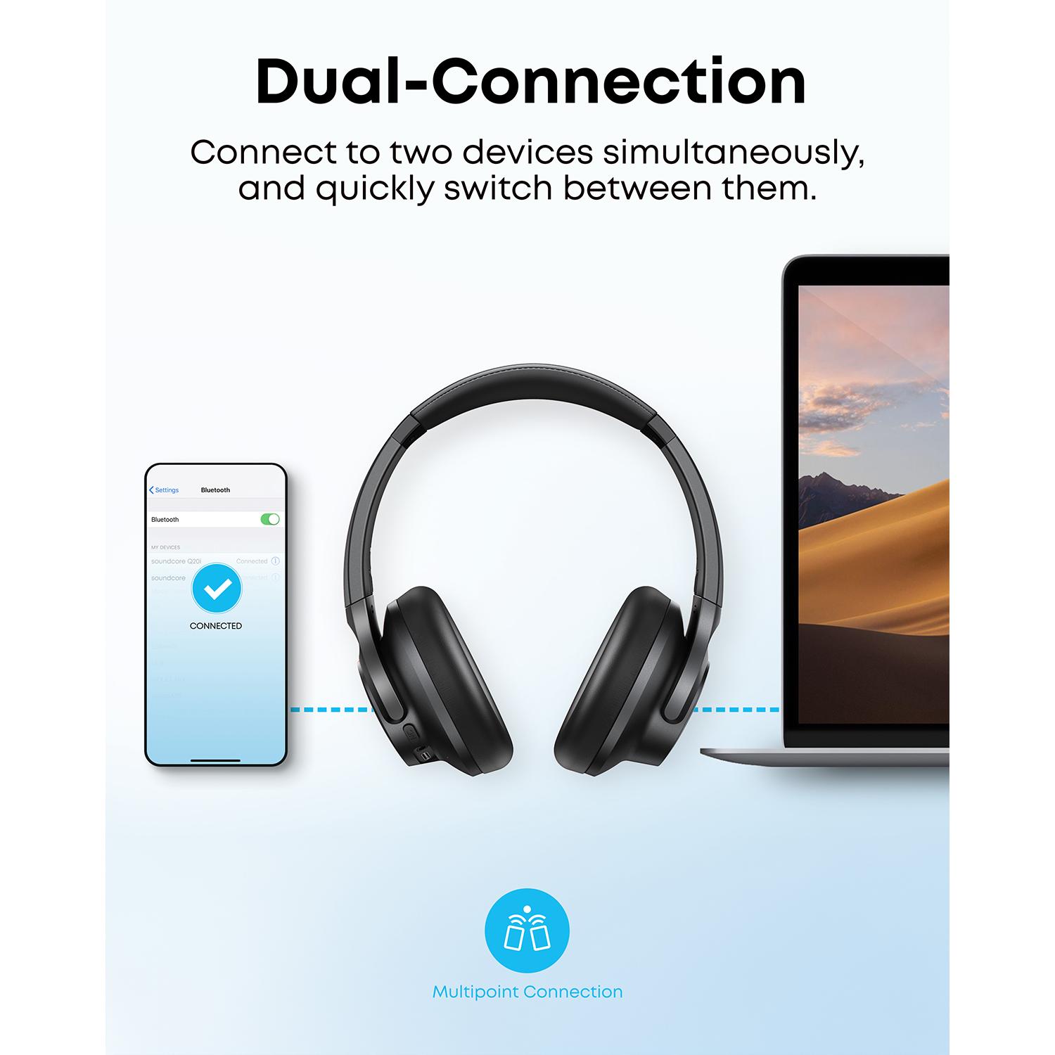 soundcore Q20i Hybrid Active Noise Cancelling Headphones - Black - Image 32