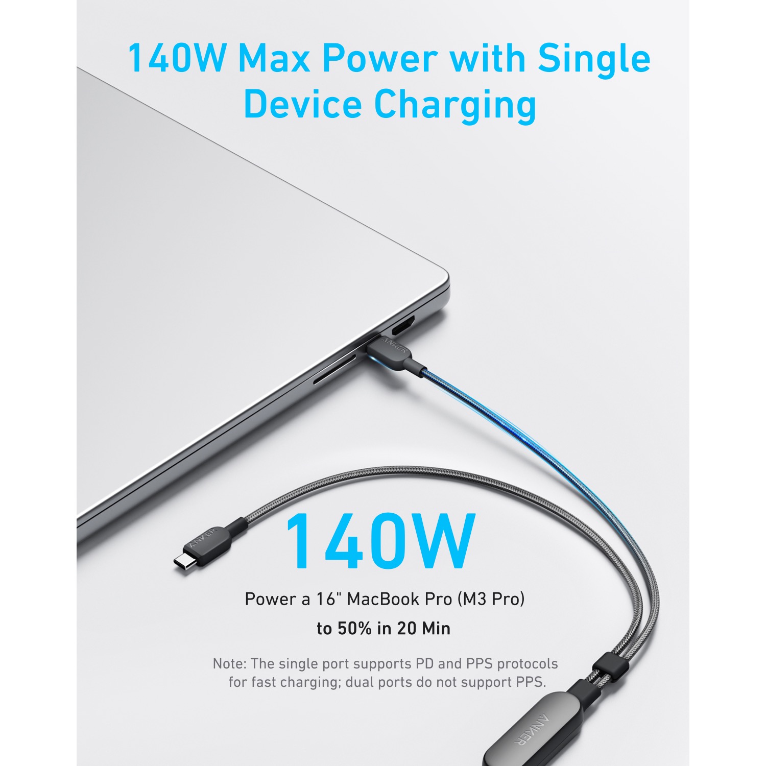 Anker 2-In-1 USB-C To USB-C Cable 140W 1.2M Cable - Black - Image 55