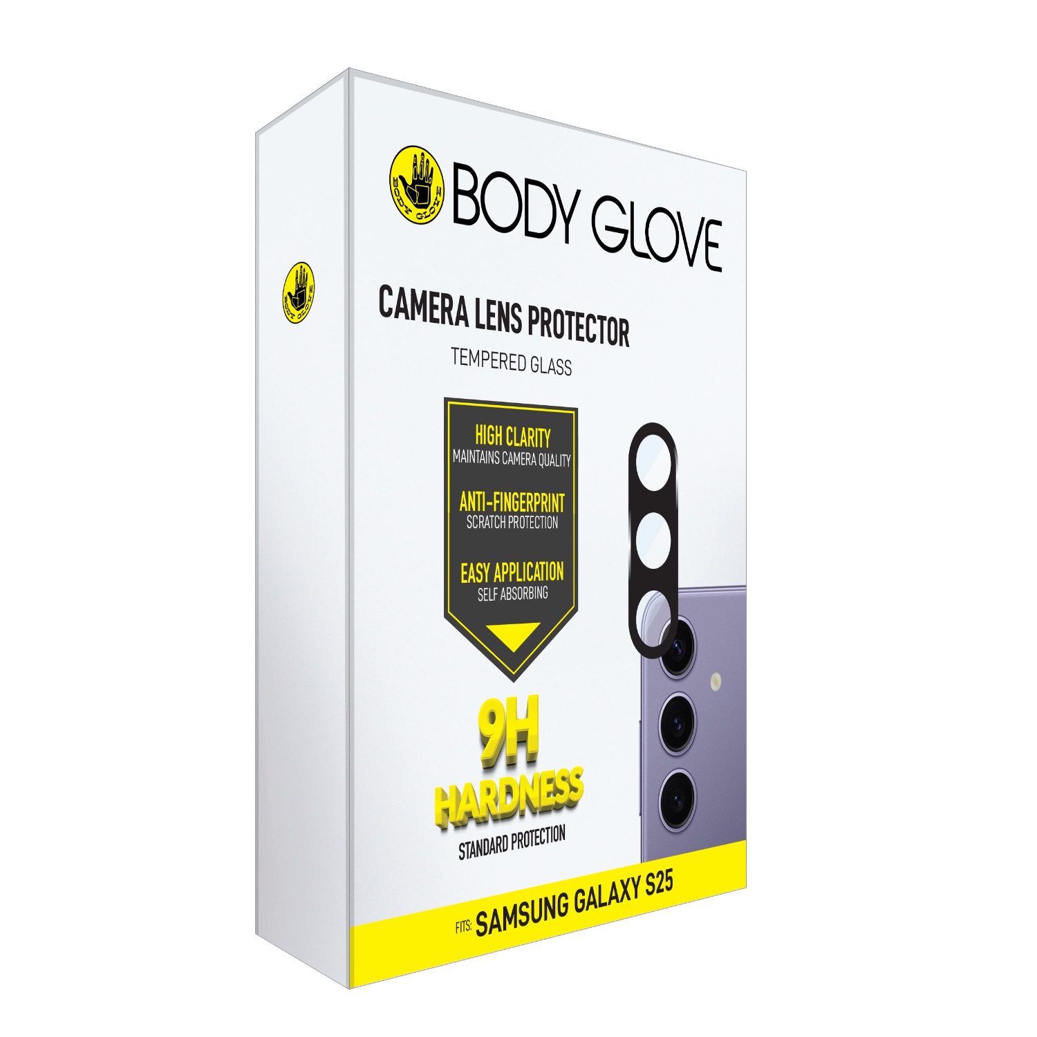 Body Glove Tempered Glass Camera Screen Protector - Samsung Galaxy S25 - Black Border - Image 24