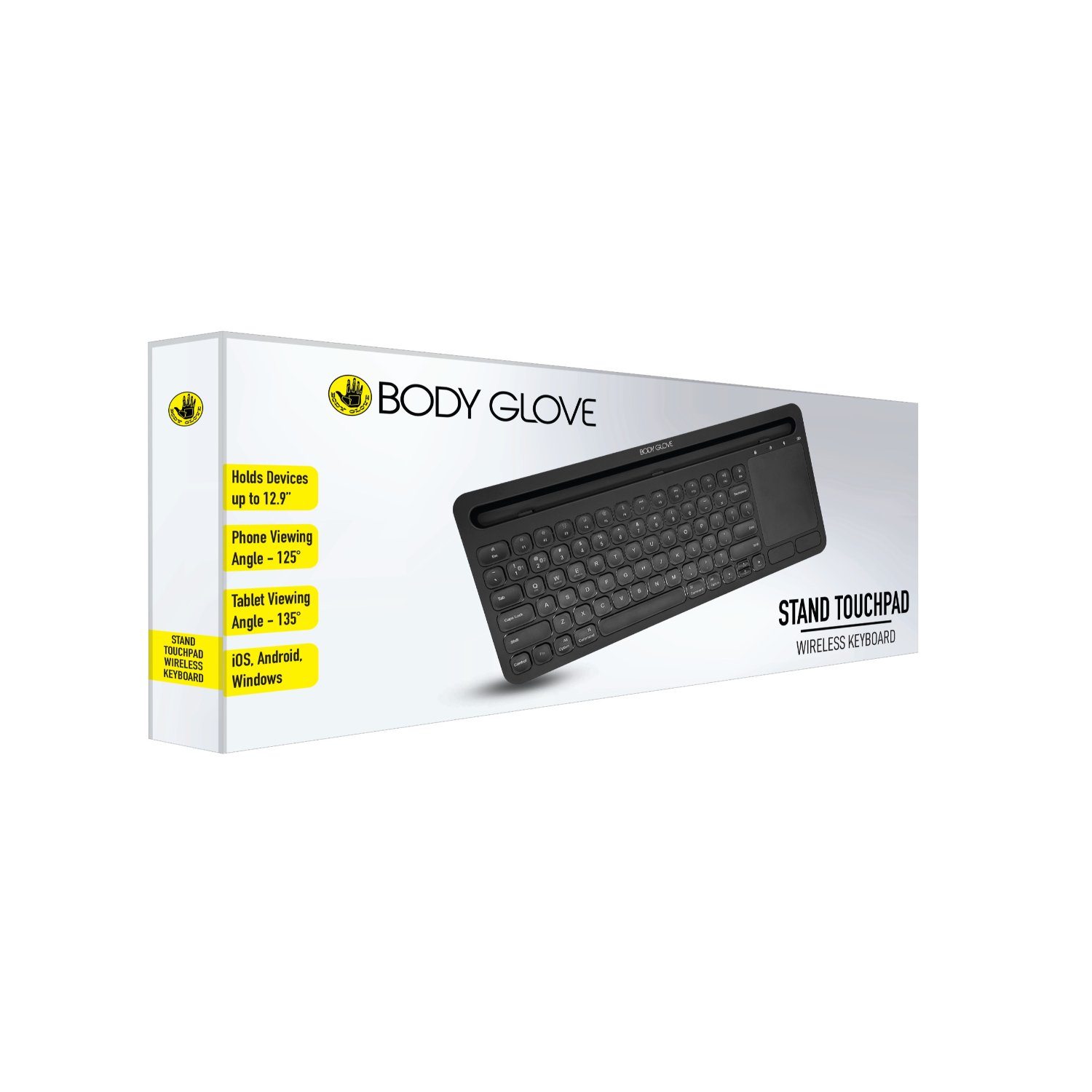 Body Glove Wireless Keyboard With Stand - Black - Image 42