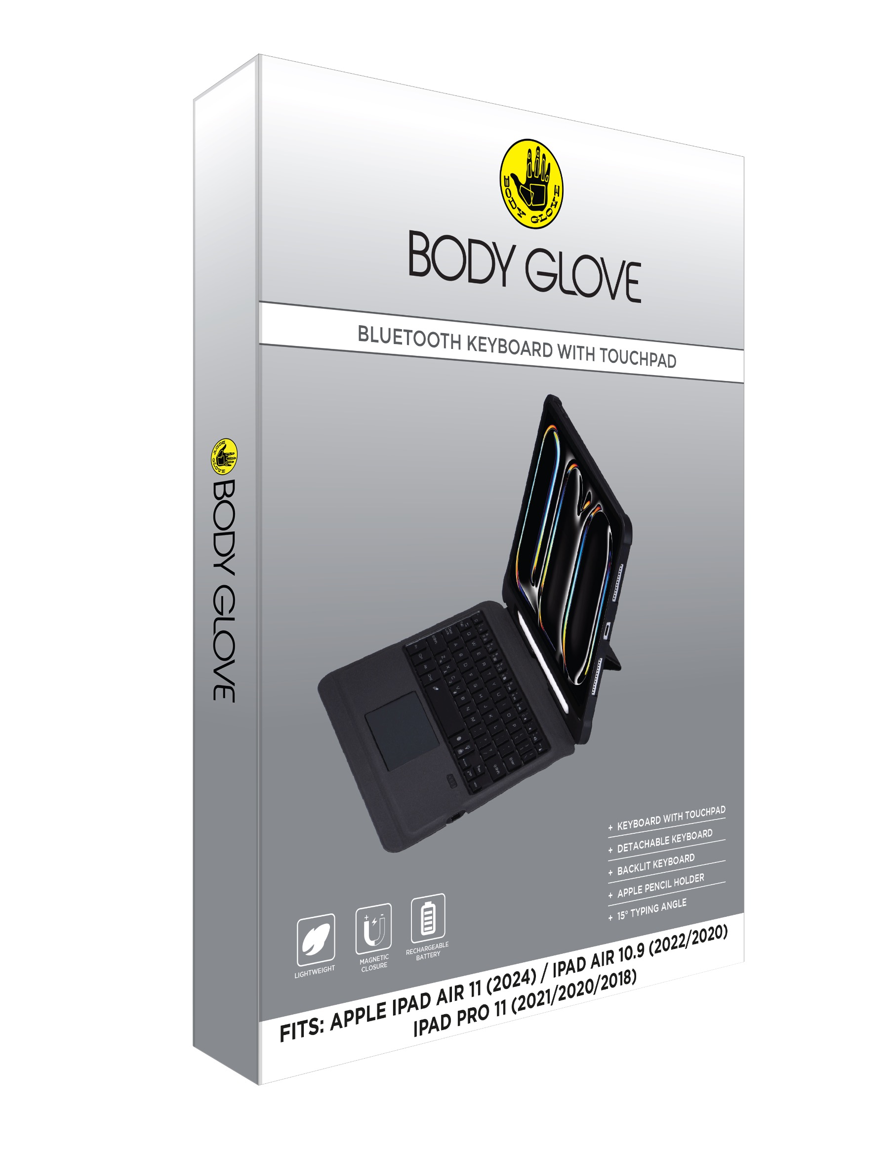 Body Glove Bluetooth Keyboard With Touch Pad - Apple iPad Air (2025) / iPad Air (2024) / iPad Air (2020) / iPad Pro 11 (2021-2018) - Image 31