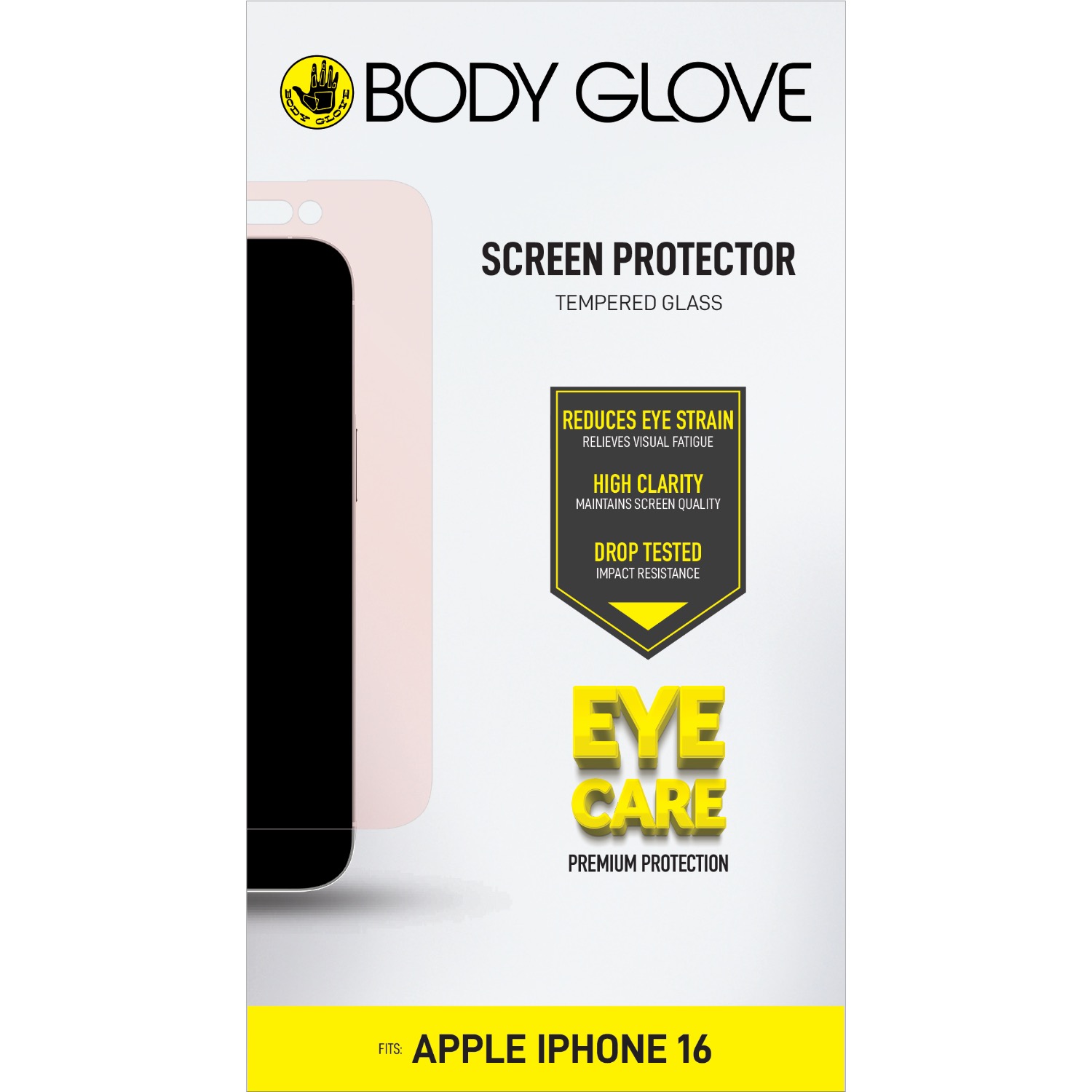 Body Glove Eye Care Tempered Glass Screen Protector - Apple iPhone 16 / iPhone 15 - Clear - Image 29
