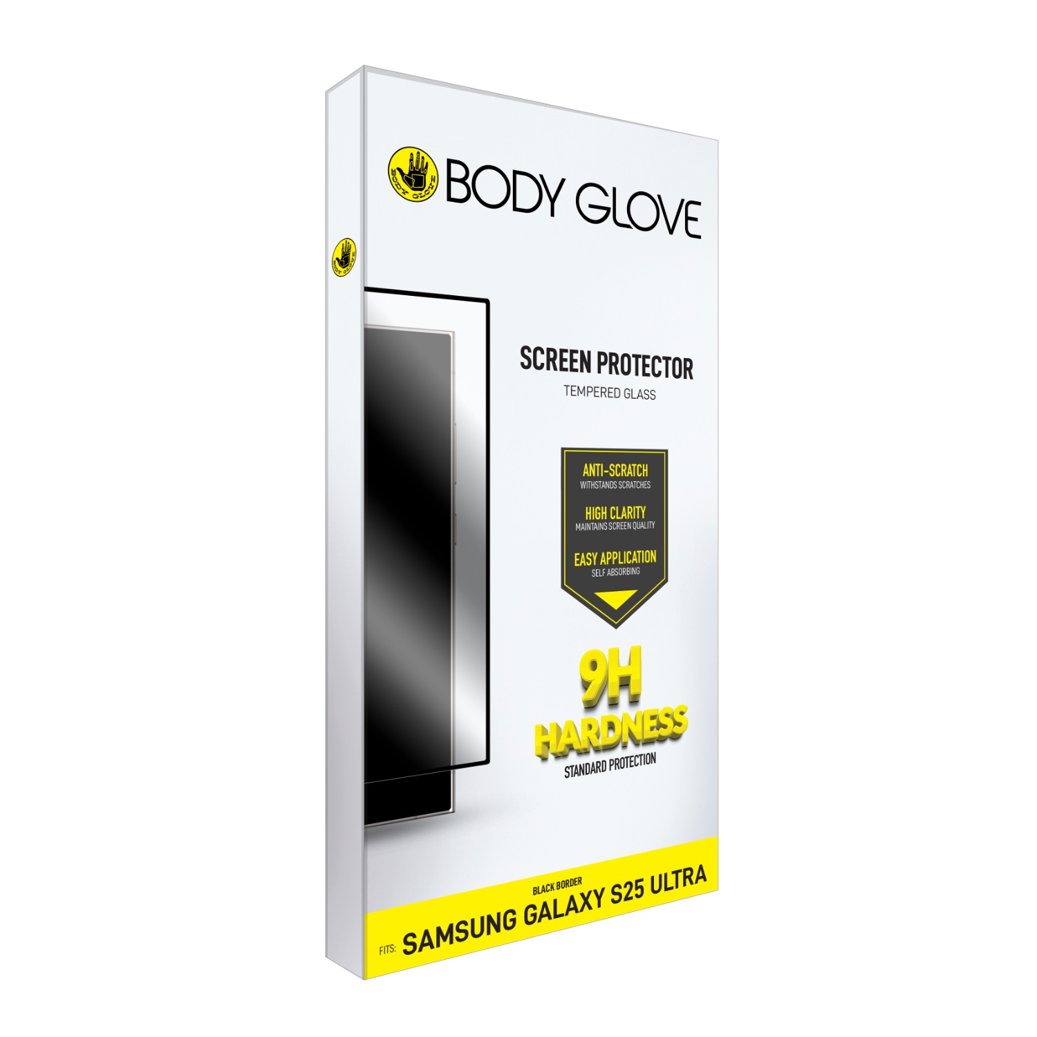 Body Glove Tempered Glass Screen Protector - Samsung Galaxy S25 Ultra - Black Border - Image 50