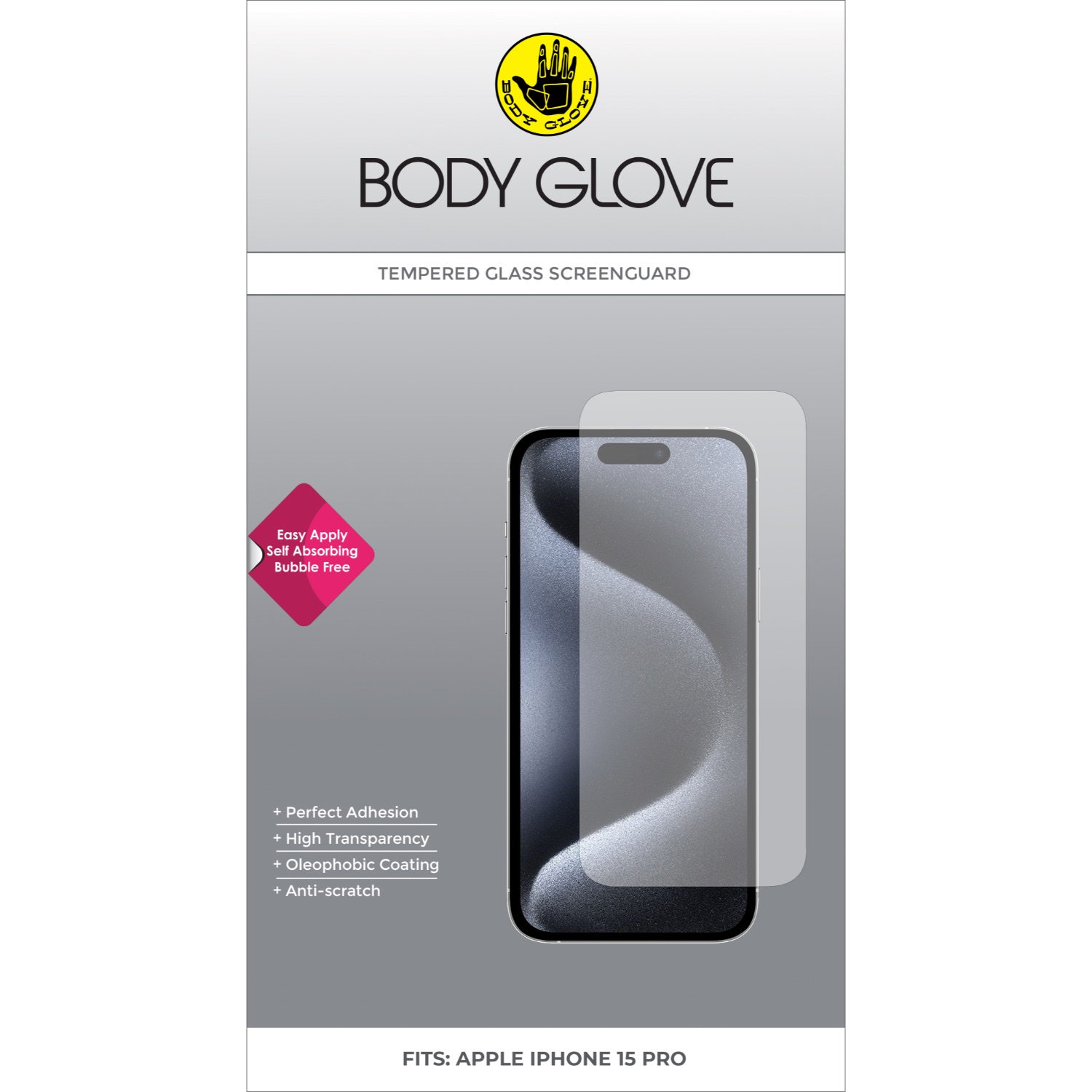 Body Glove Tempered Glass Screen Protector - Apple iPhone 15 Pro - Image 13