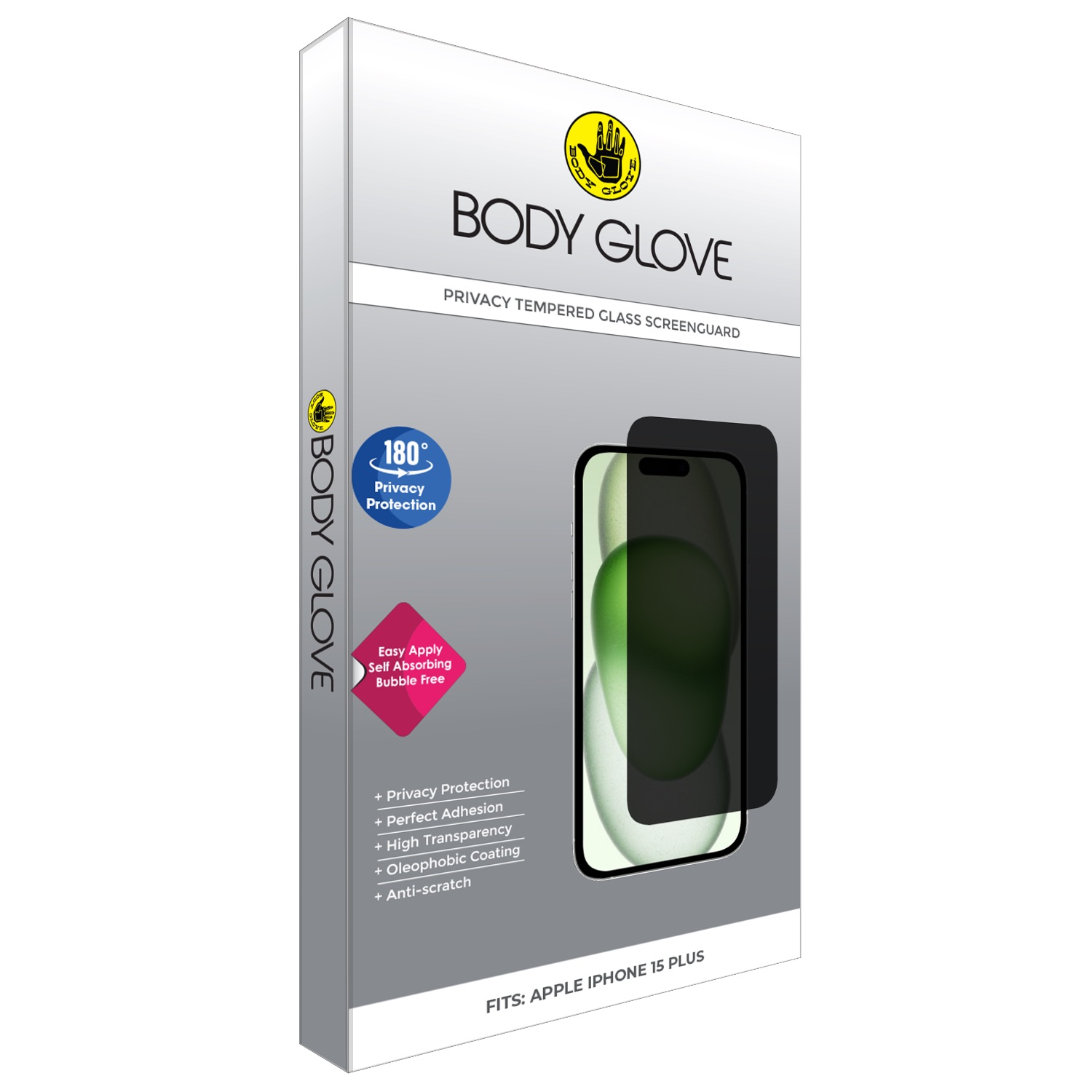 Body Glove Privacy Tempered Glass Screen Protector - Apple iPhone 15 Plus - Image 55