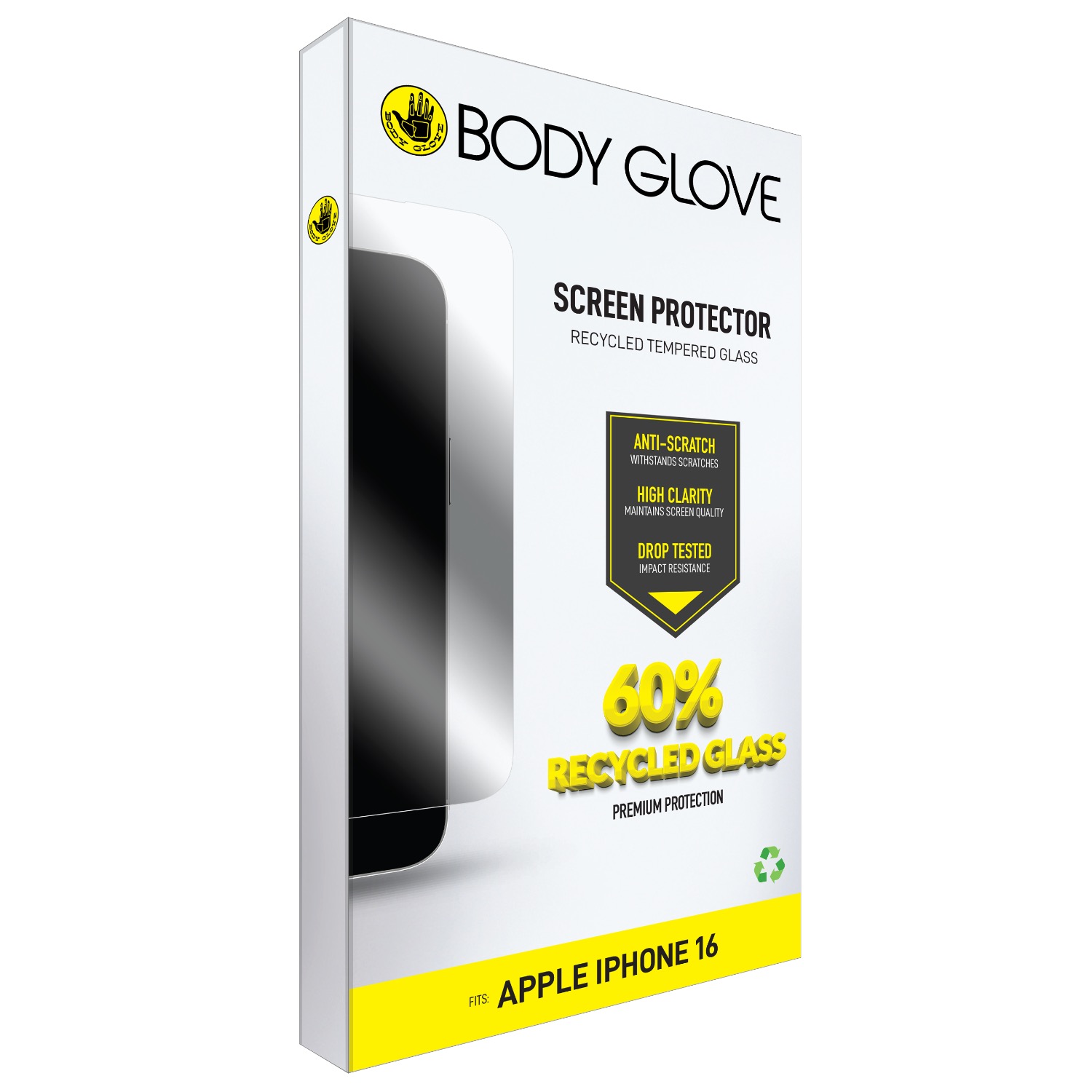 Body Glove Recycled Tempered Glass Screen Protector - Apple iPhone 16 / iPhone 15 - Clear - Image 40