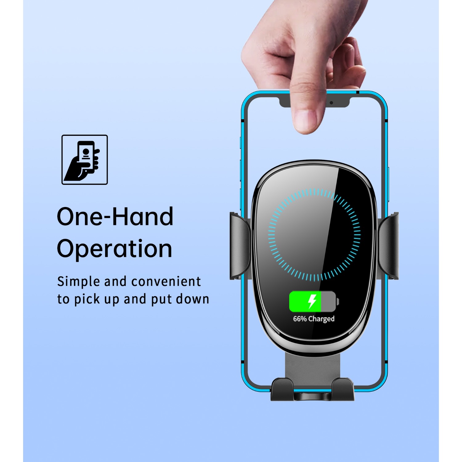 Choetech Gravity Wireless Car Charger T203-F 15W - Black - Image 55