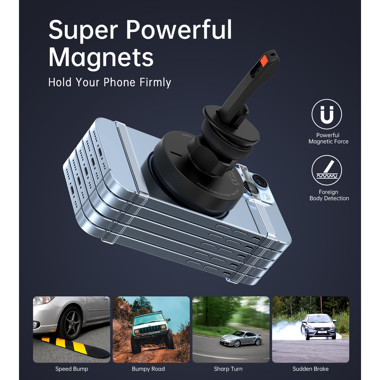 Choetech Magnetic Wireless Car Charger T205-F 15W - Black - Image 107