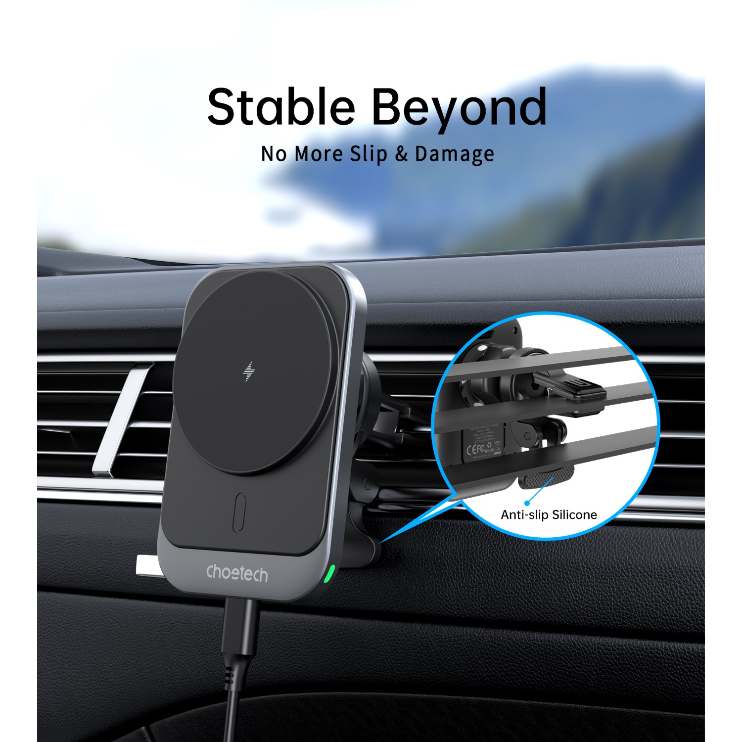 Choetech Magnetic Wireless Car Charger T206-F 15W - Black - Image 76
