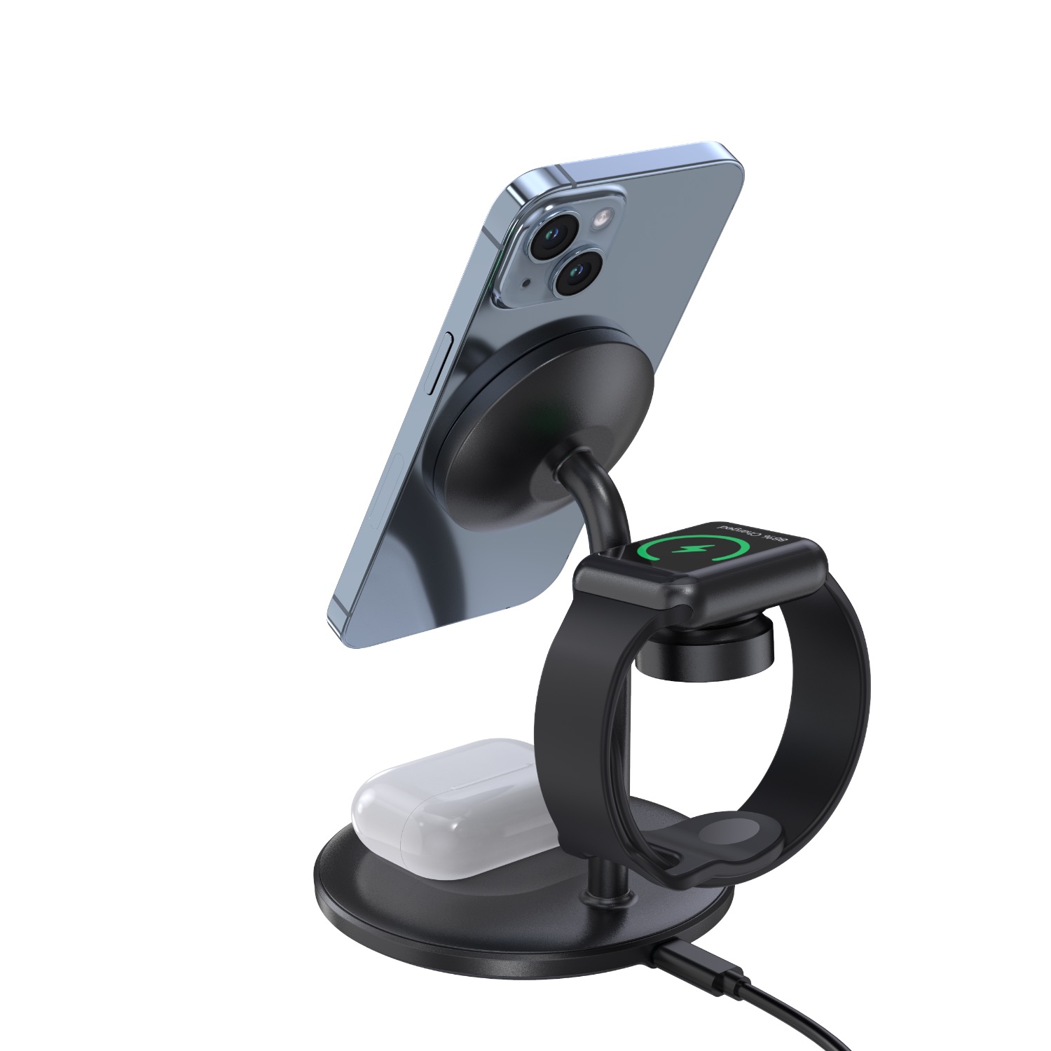 Choetech Fast Wireless 3 In 1 Magnetic Charging Stand T585-F 15W - Black - Image 96