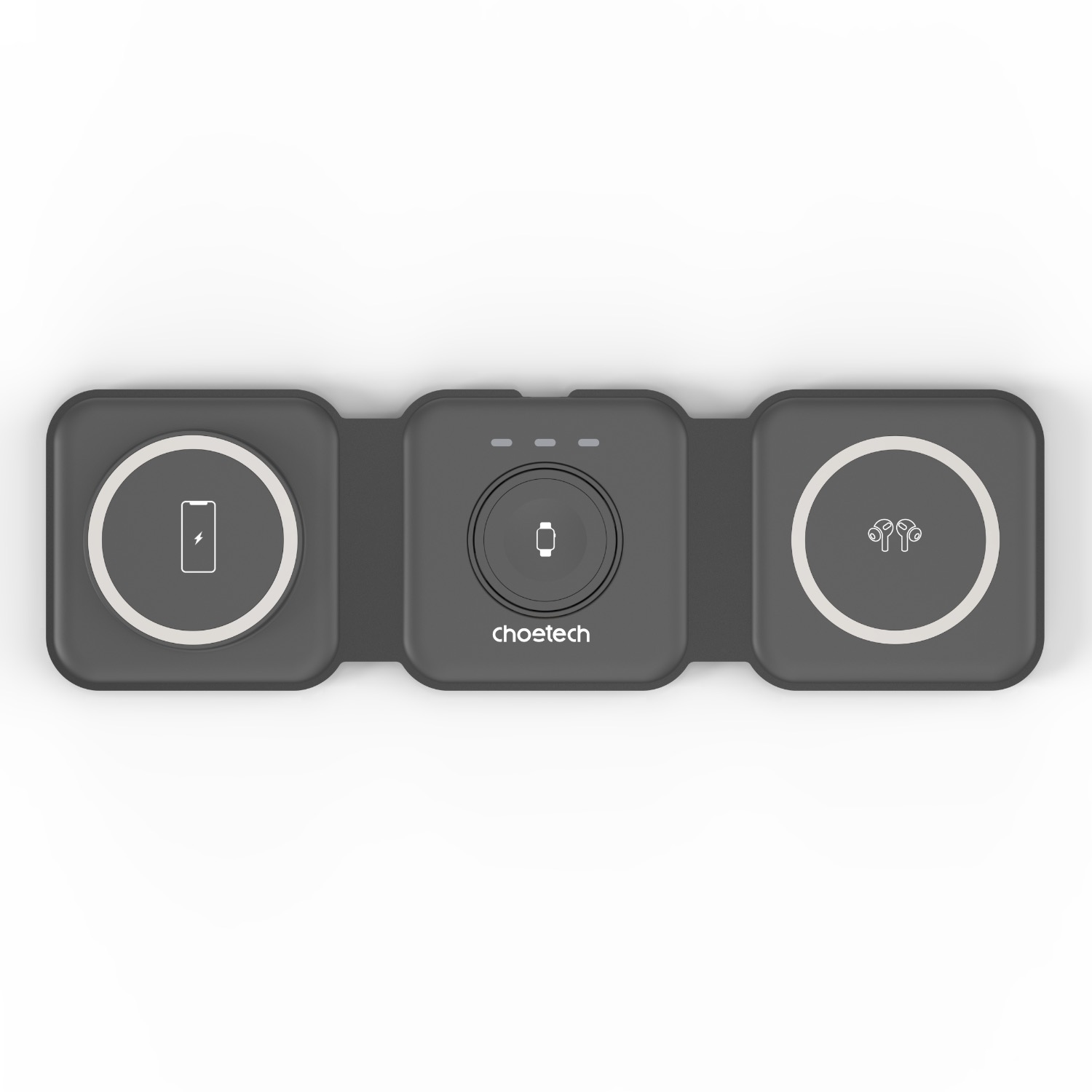 Choetech Foldable 3-in-1 Magnetic Wireless Travel Charger T588-F 15W - Black - Image 48