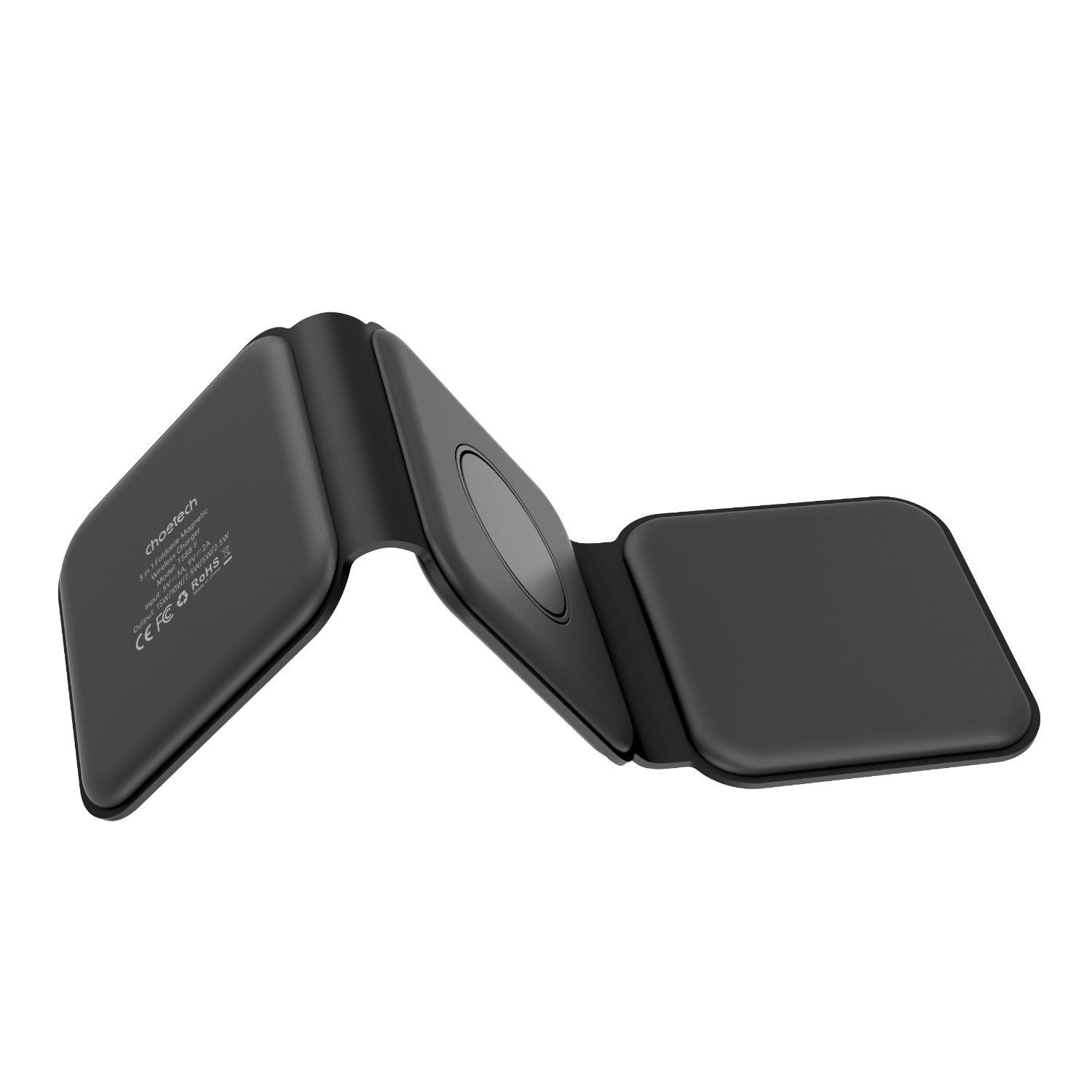 Choetech Foldable 3-in-1 Magnetic Wireless Travel Charger T588-F 15W - Black - Image 43