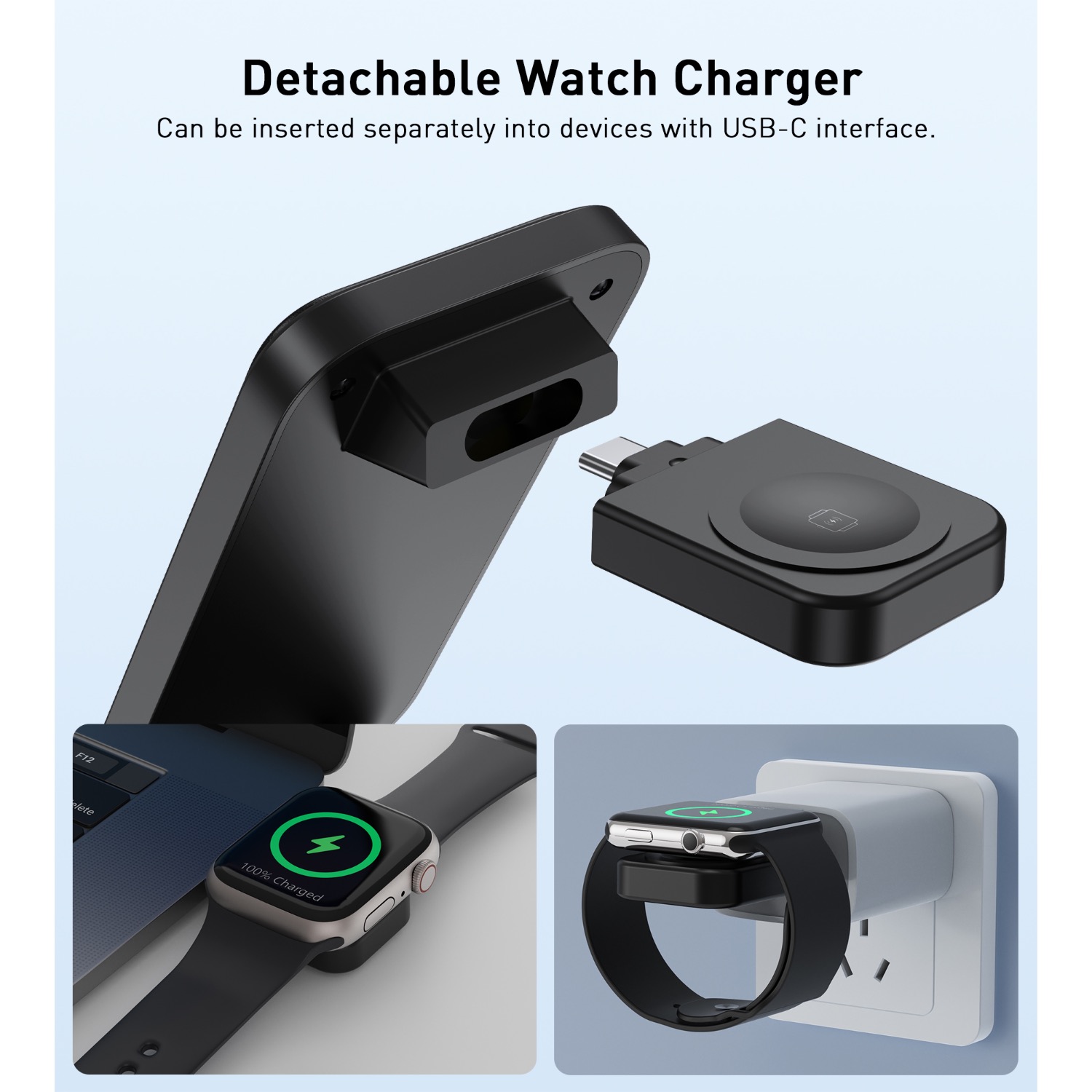 Choetech Fast Wireless 3 In 1 Magnetic Charging Stand T611-F 15W - Black - Image 87
