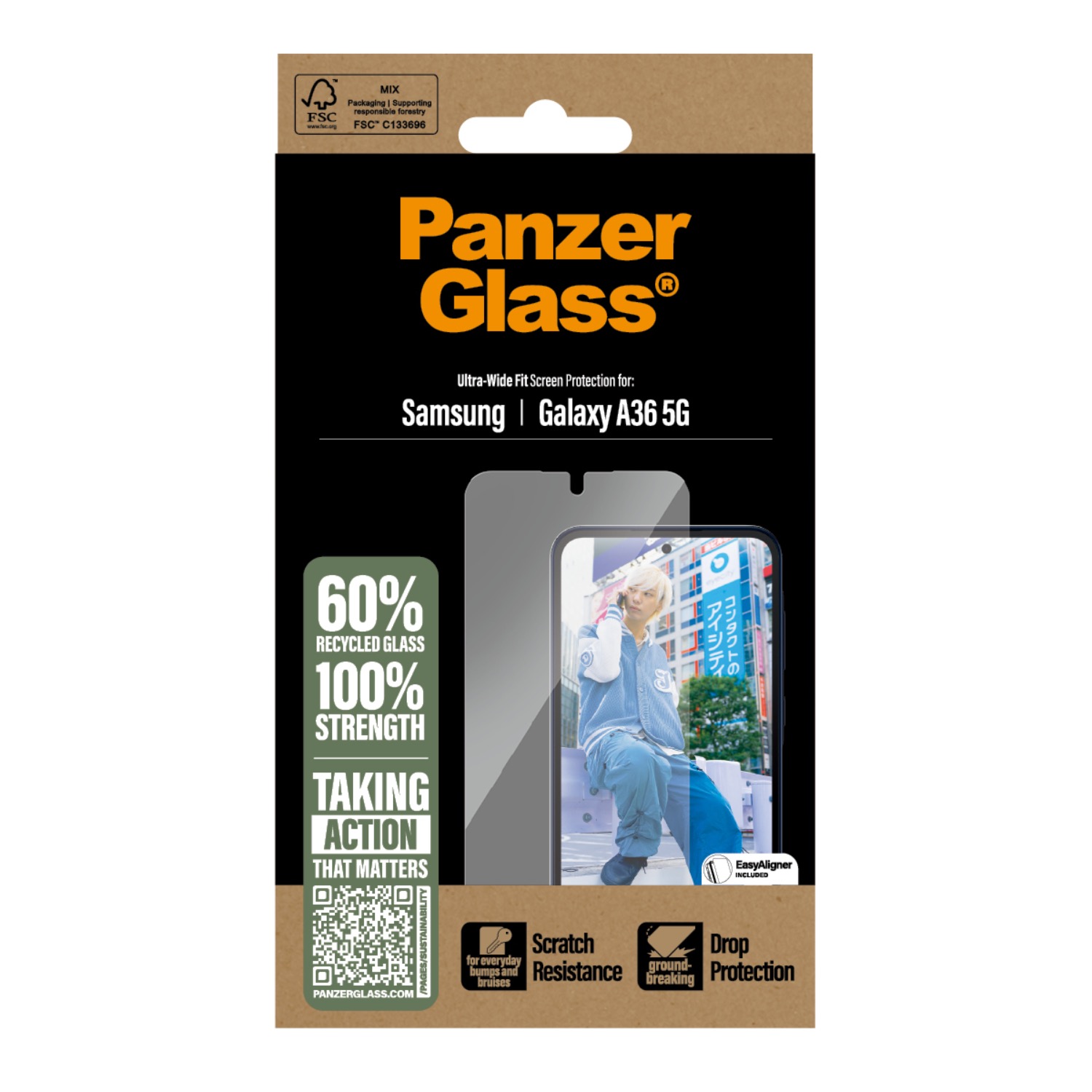 PanzerGlass Screen Protector Ultra Wide Fit With EasyAligner - Samsung Galaxy A36 - Clear - Image 24