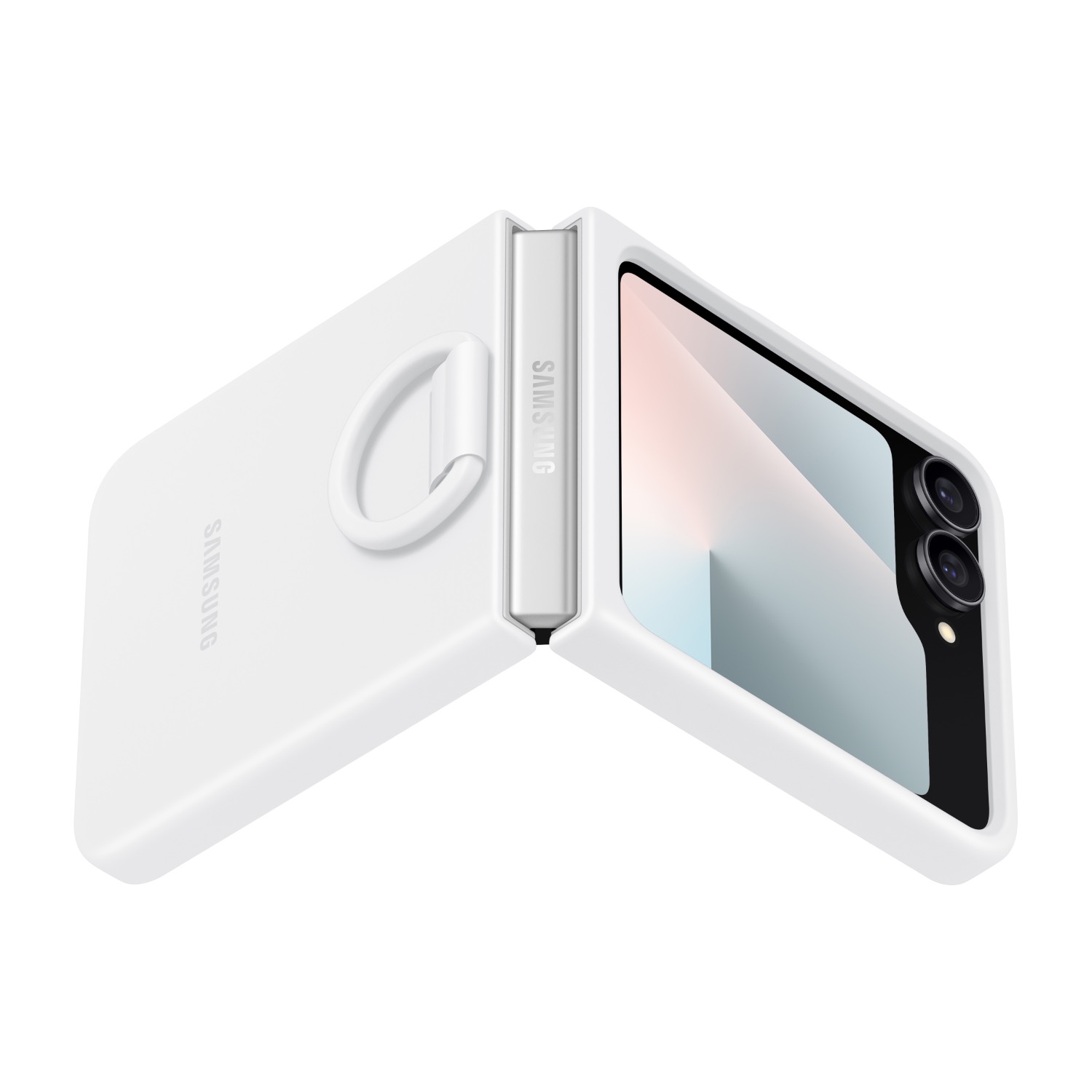 Samsung Silicone Cover With Ring - Samsung Galaxy Z Flip7 FE / Flip6 - White - Image 70