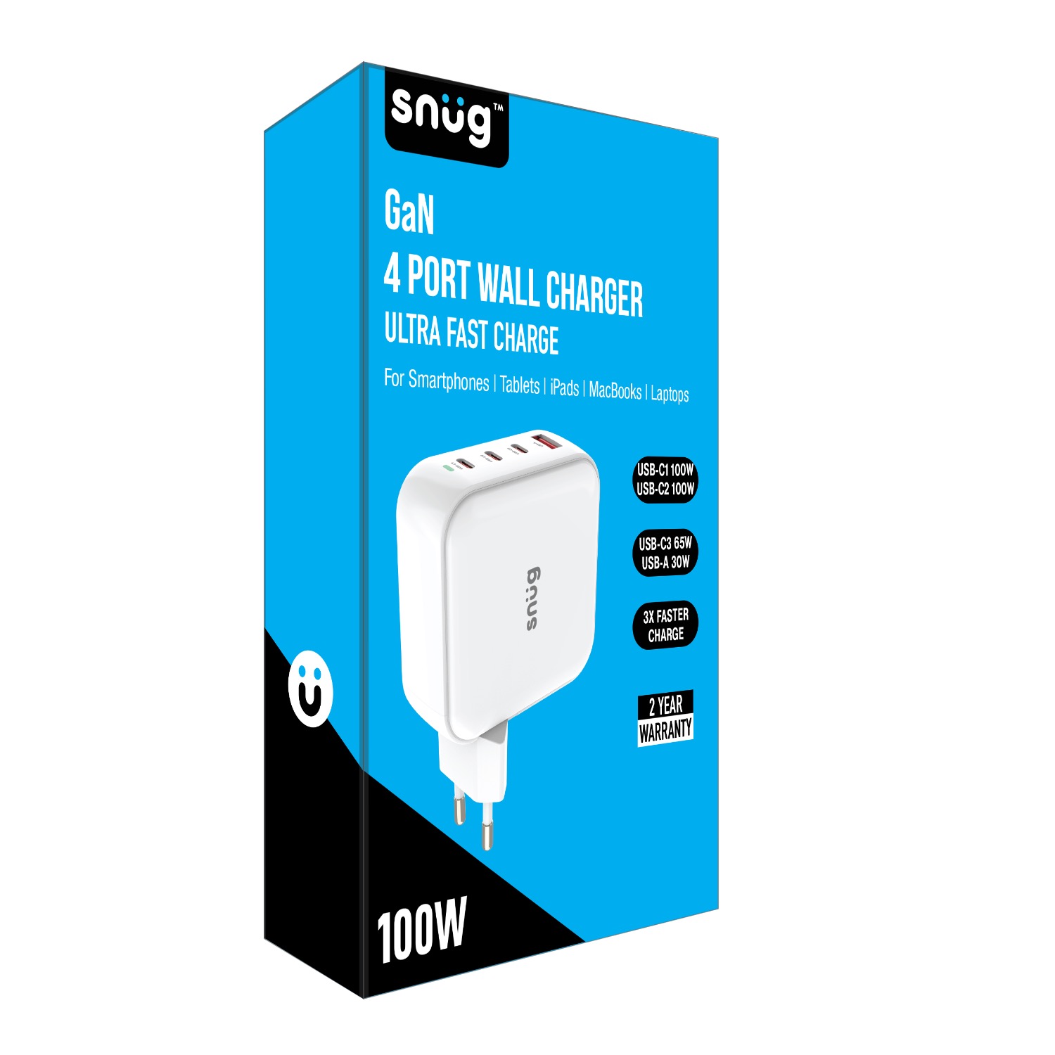 Snug 4 Port PD GaN Wall Charger 100W - White - Image 20