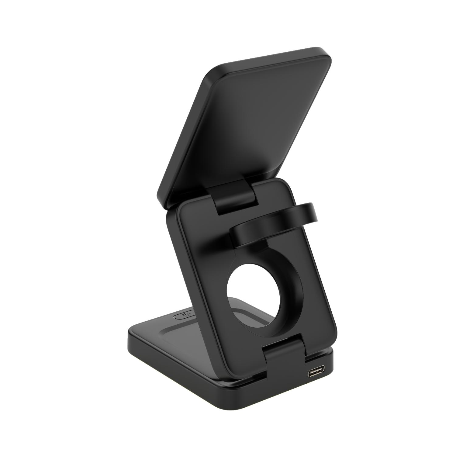 Snug 3-In-1 Magnetic Wireless Travel Charger 15W - Black - Image 49