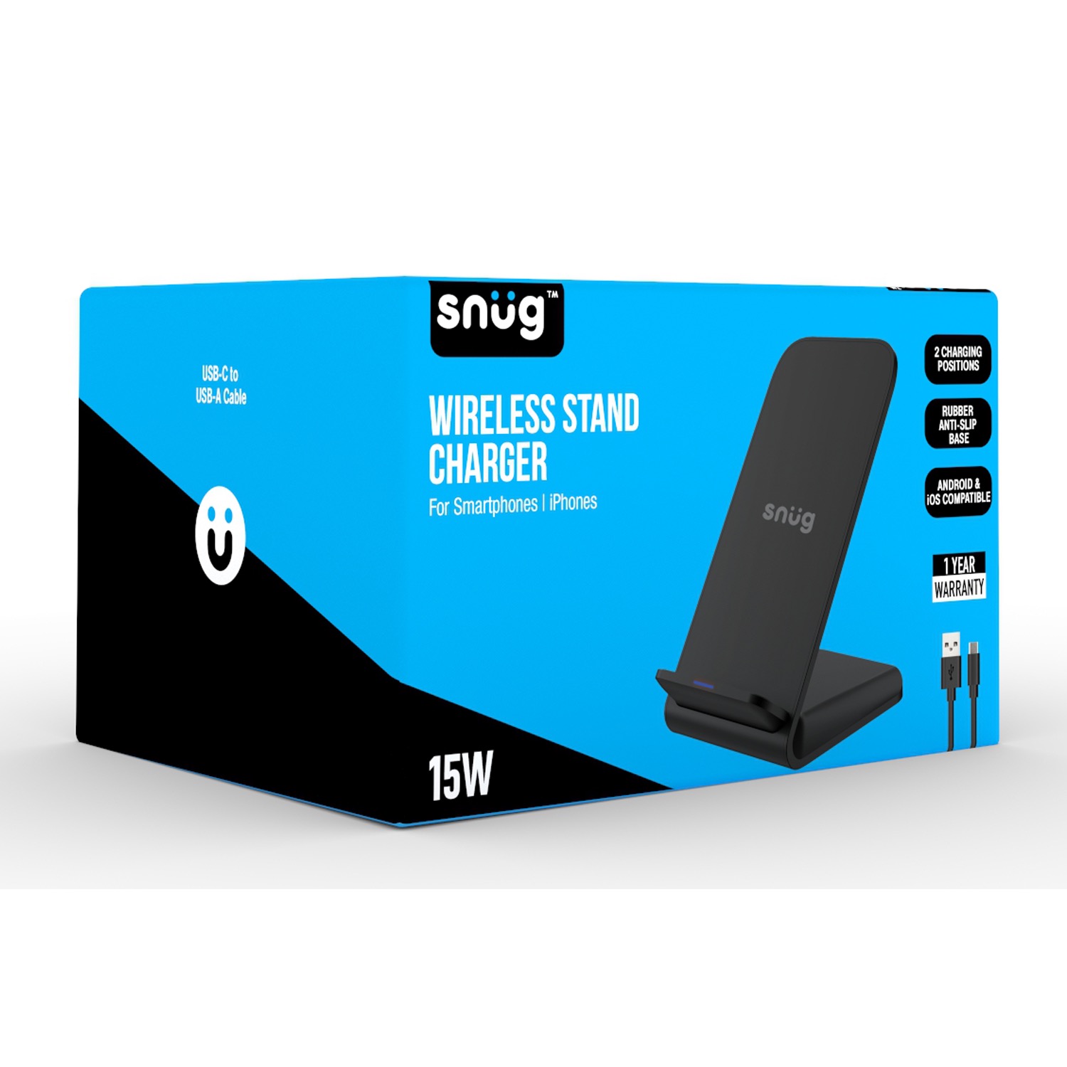 Snug Wireless Stand Charger 15w - Black - Image 56