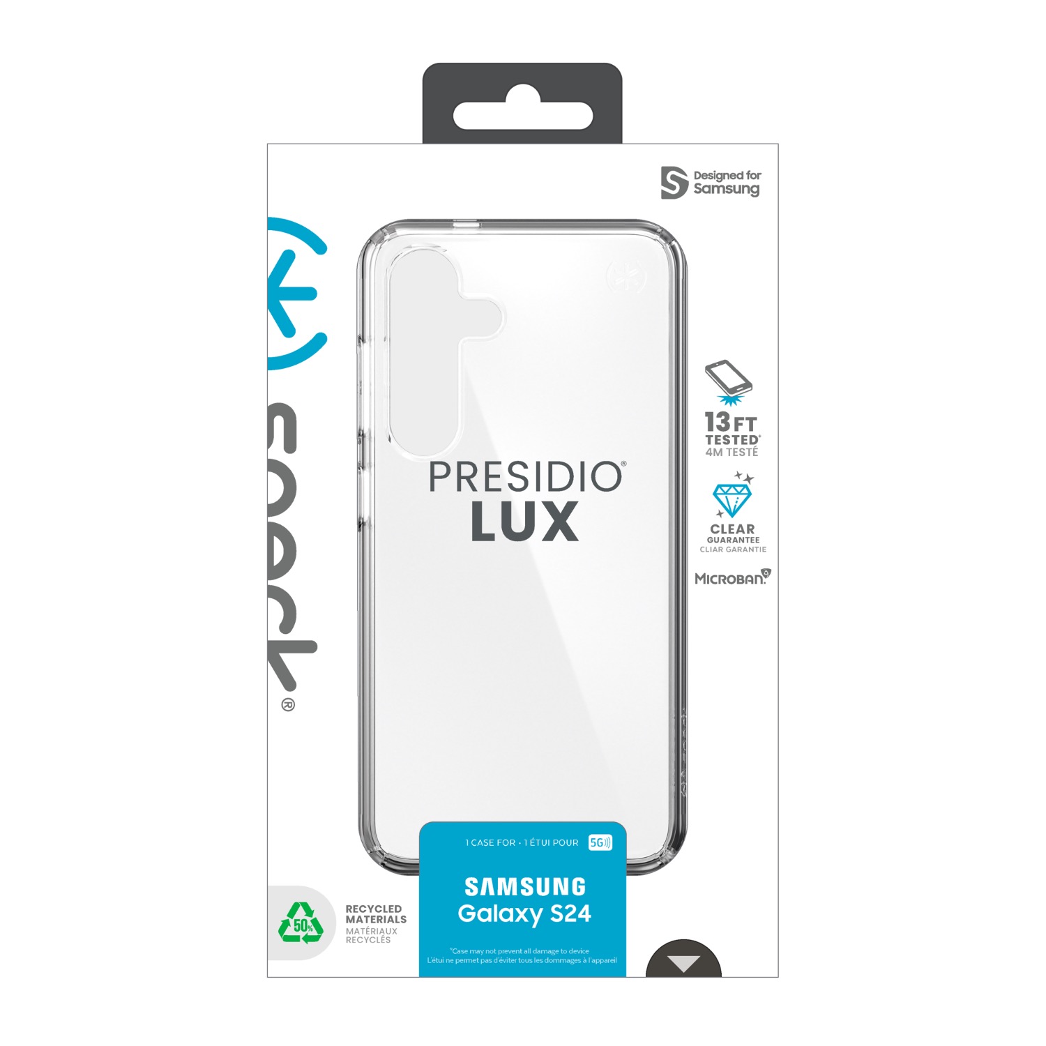 Speck Presidio Perfect Clear Case - Samsung Galaxy S24 - Clear - Image 40