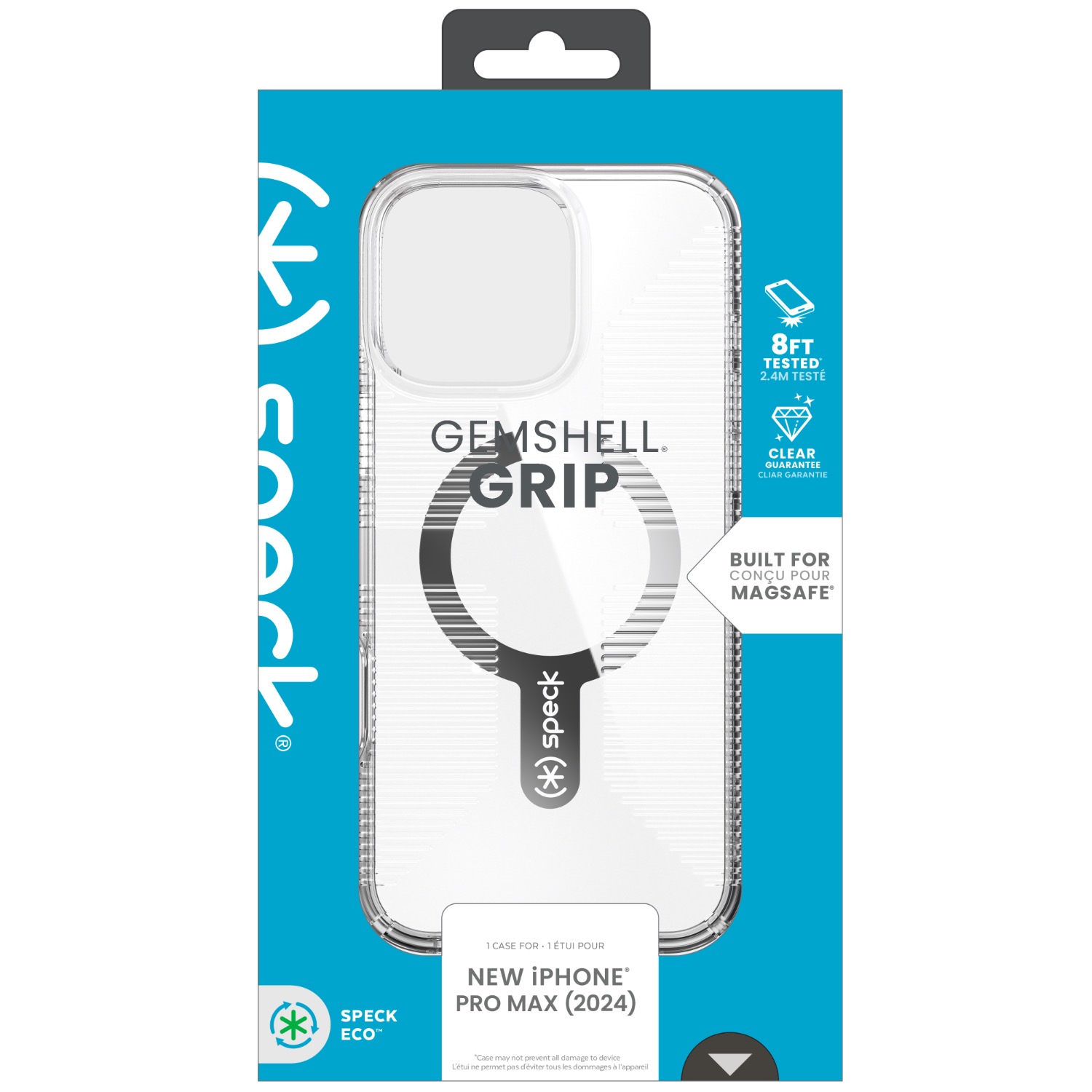 Speck Gemshell Grip MagSafe Case - Apple iPhone 16 Pro Max - Clear & Chrome - Image 54