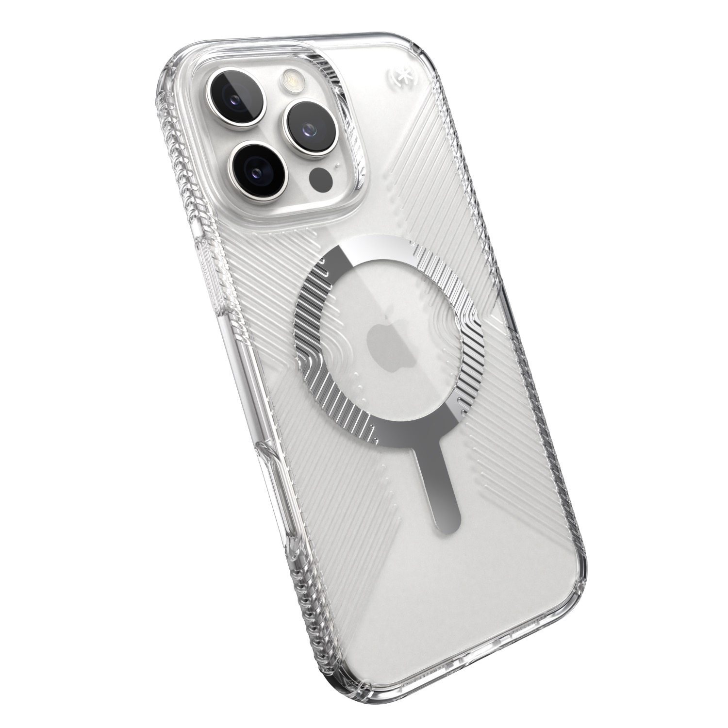 Speck Presidio Perfect Clear Grip MagSafe Case - Apple iPhone 16 Pro Max - Clear & Chrome - Image 31