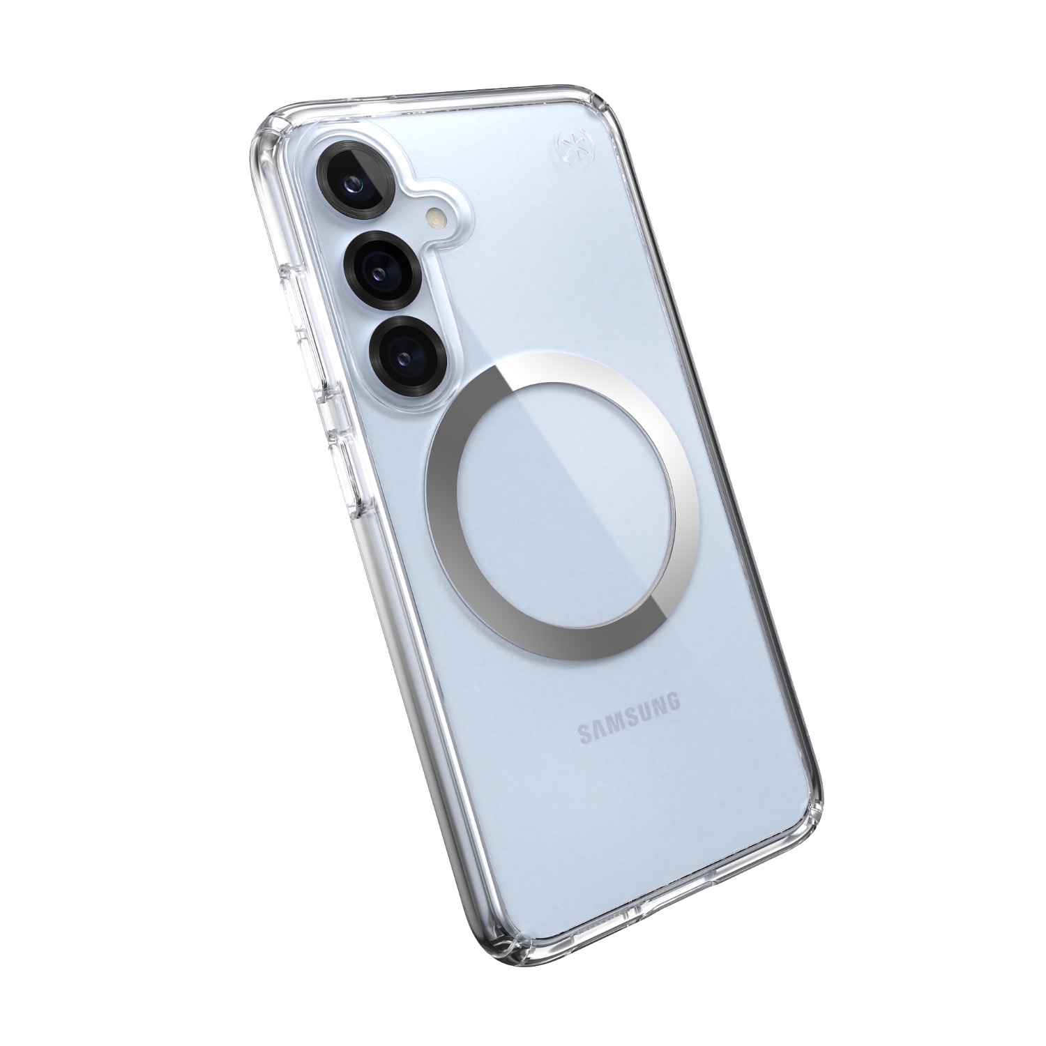 Speck Presidio Perfect Clear Magnet Case - Samsung Galaxy S25 - Clear & Chrome - Image 116