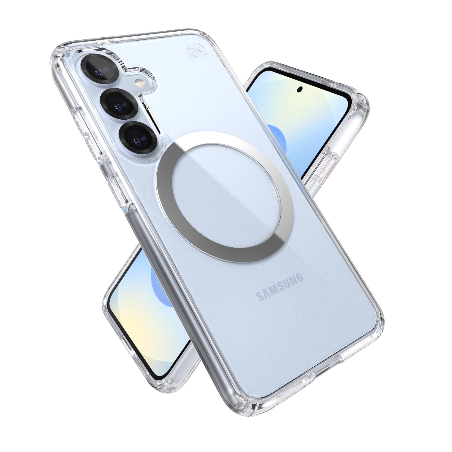 Speck Presidio Perfect Clear Magnet Case - Samsung Galaxy S25 - Clear & Chrome - Image 84
